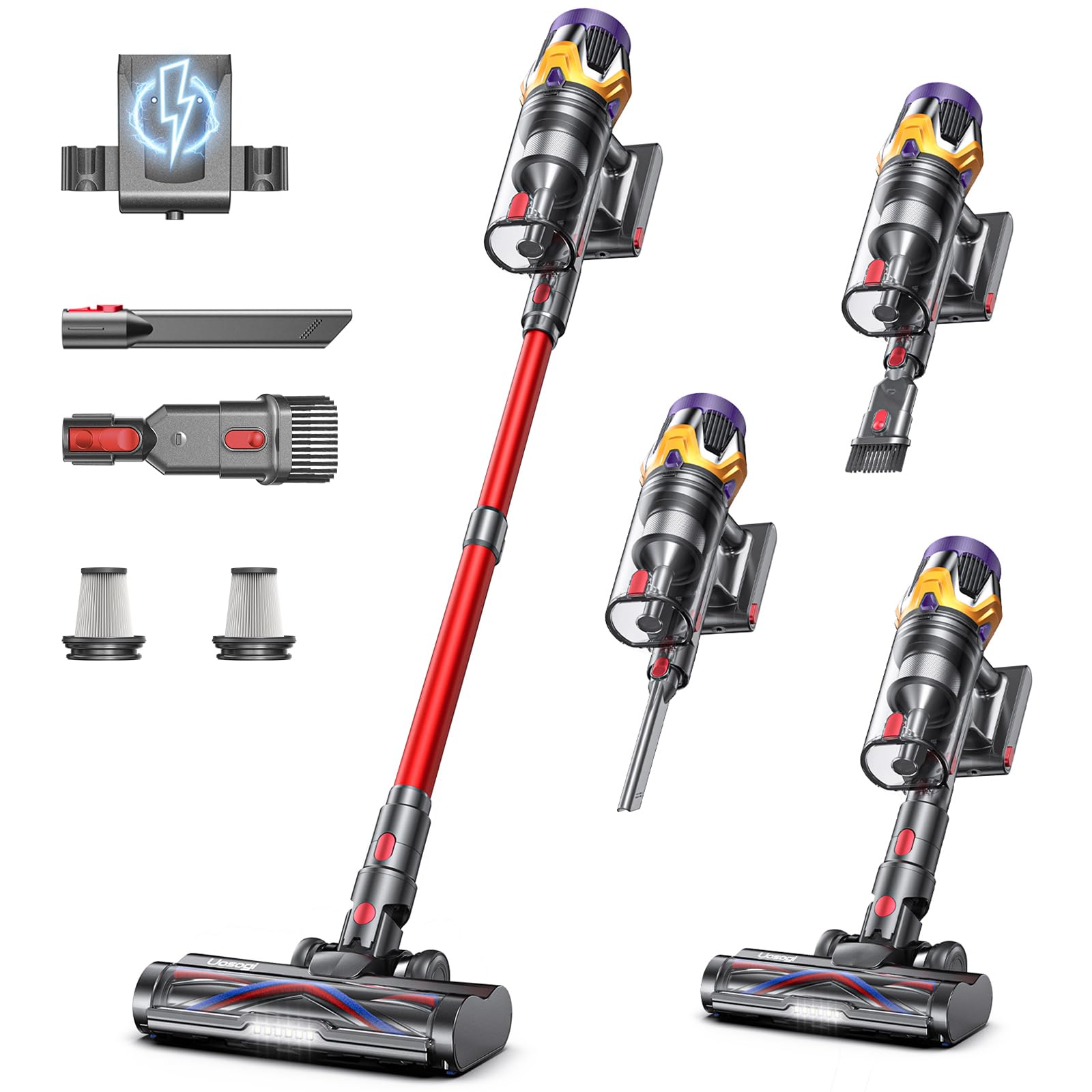 Cordless Vacuum Cleaner, Upgraded 55KPA 650W 70Mins Stick Vacuum with Hurricane Mode, SelfStanding, Touch Screen, 1.8L Dust Cup