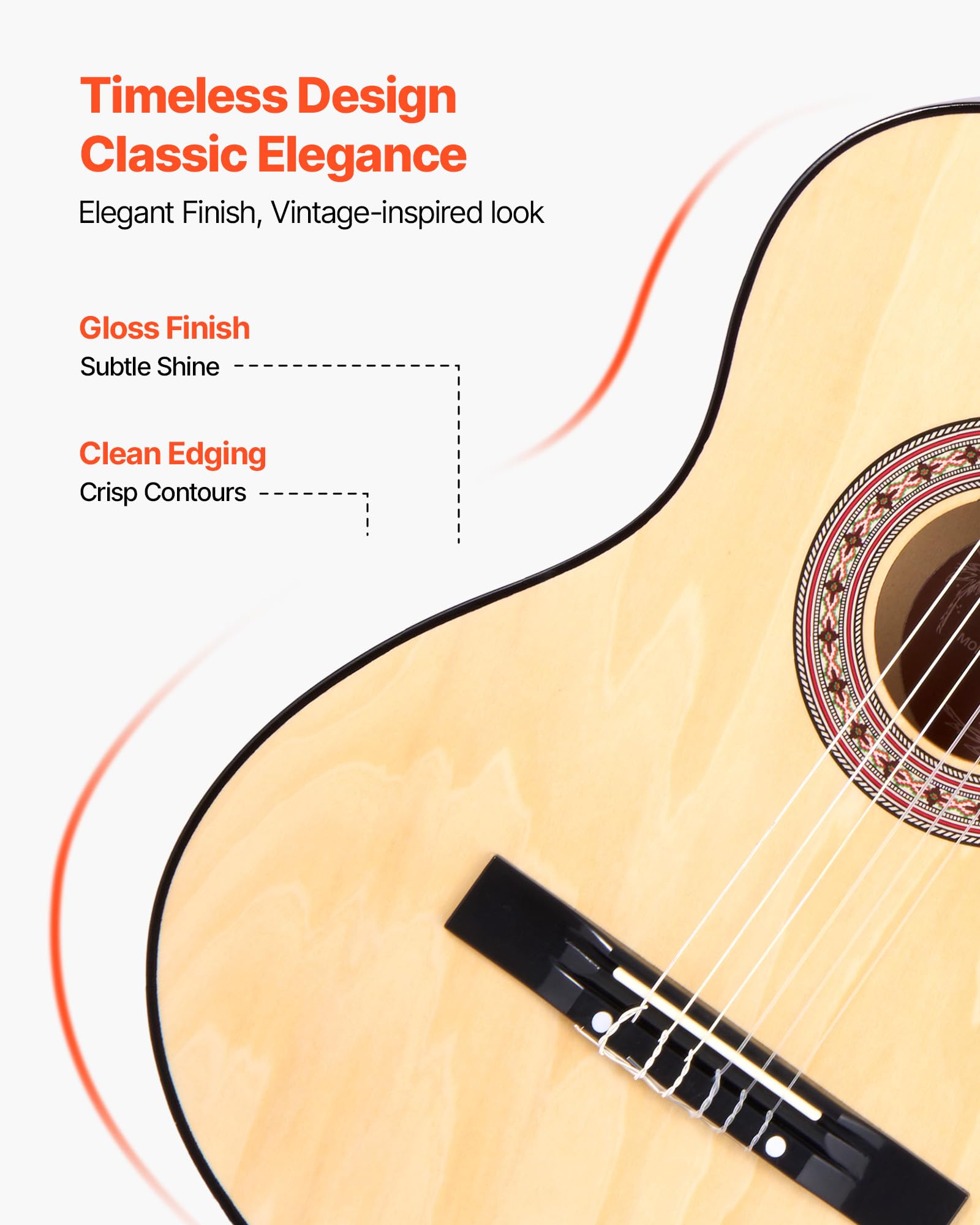 Vevor 38 Inch Beginner Acoustic Guitar, Classical Guitar Full Starter Kit With Nylon Strings, Gig Bag, Strap, Tuner, Extra Strin