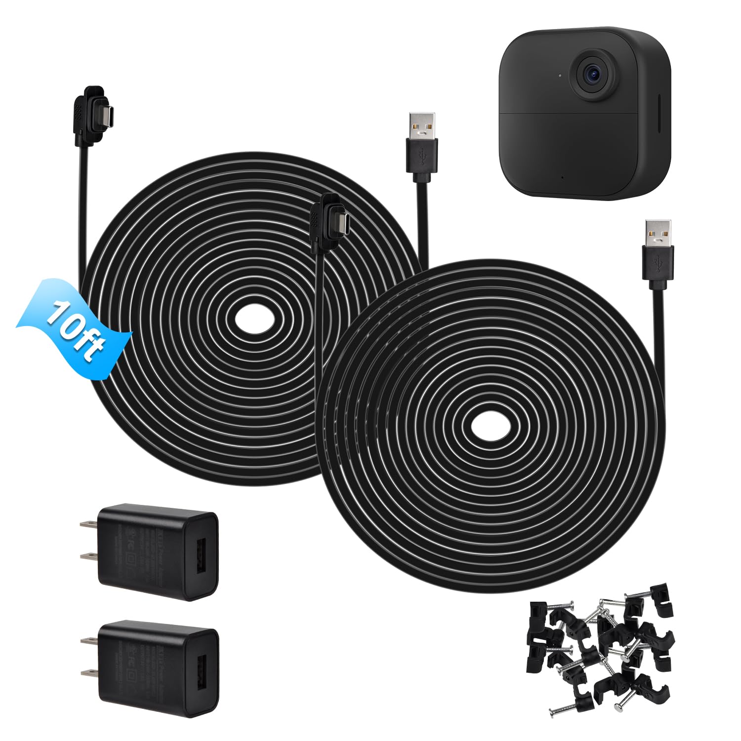 2 Pack 10ft Blink Power Cord USBC and Weather Resistant Power Adapter Compatible with Blink Outdoor 2K+ / Outdoor 4 (4th Gen), 