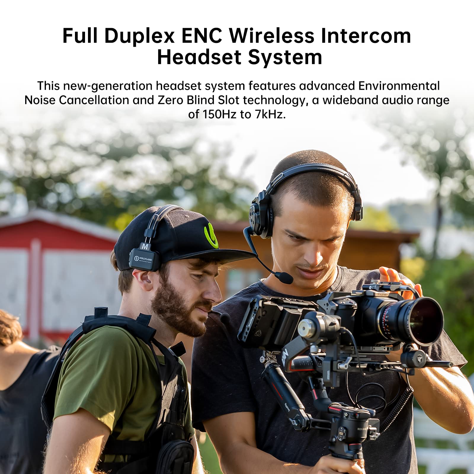 Hollyland Solidcom C1 Pro Wireless Intercom Headset System Enc Noise Cancellation Full Duplex 3 Person 1100Ft Team Communication