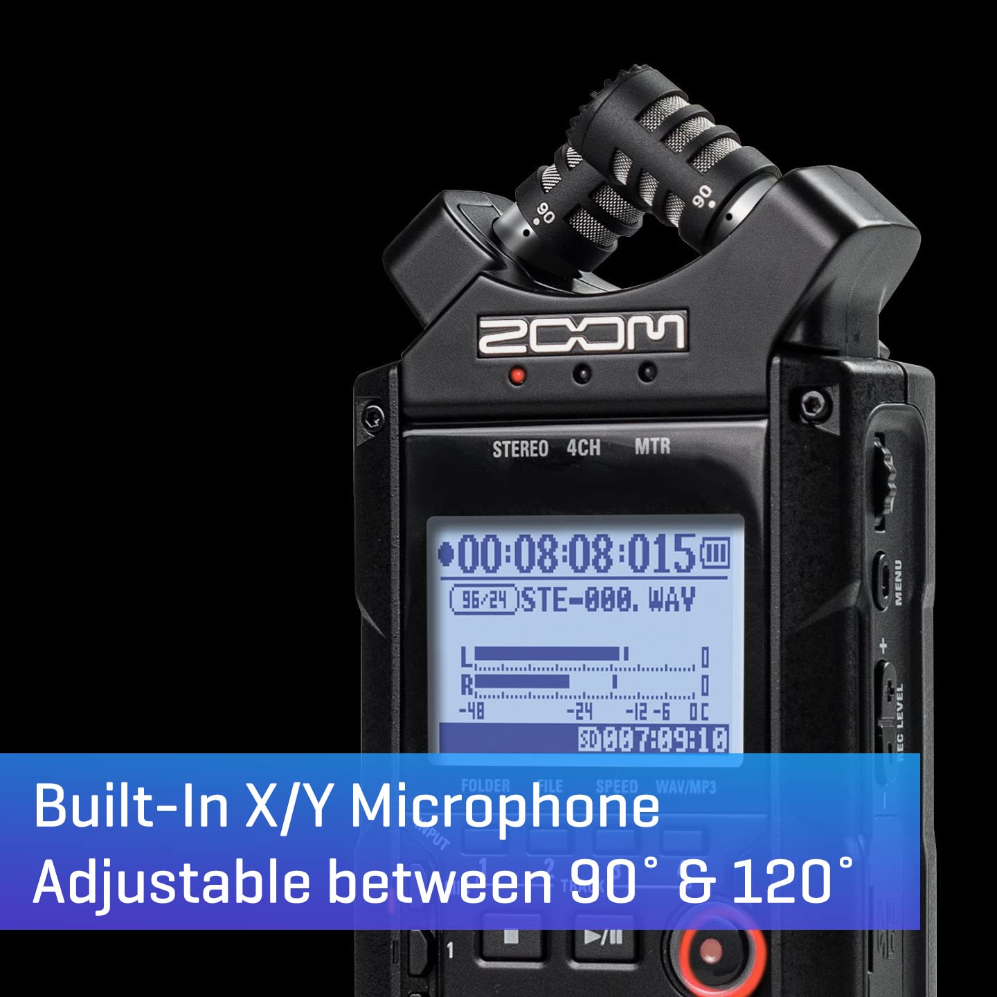 Zoom H4N Pro 4 Track Portable Recorder, All Black, Stereo Microphones, 2 Xlr/  Combo Inputs, Battery Powered, For Stereo/Multitr
