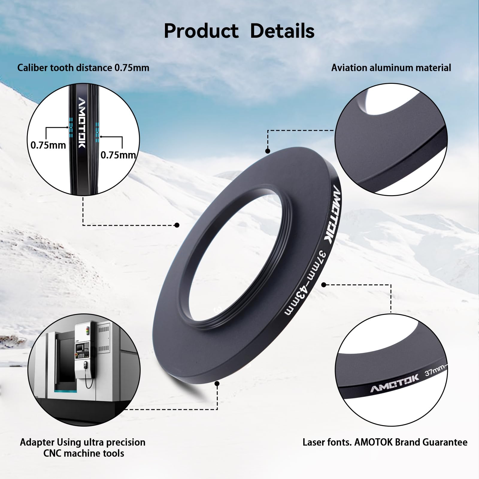 37Mm Lens To 43Mm Camera Lens Adapter,37Mm To 43Mm Filter Step Up Ring Adapter Ring,Compatible All 43Mm Filter Accessory