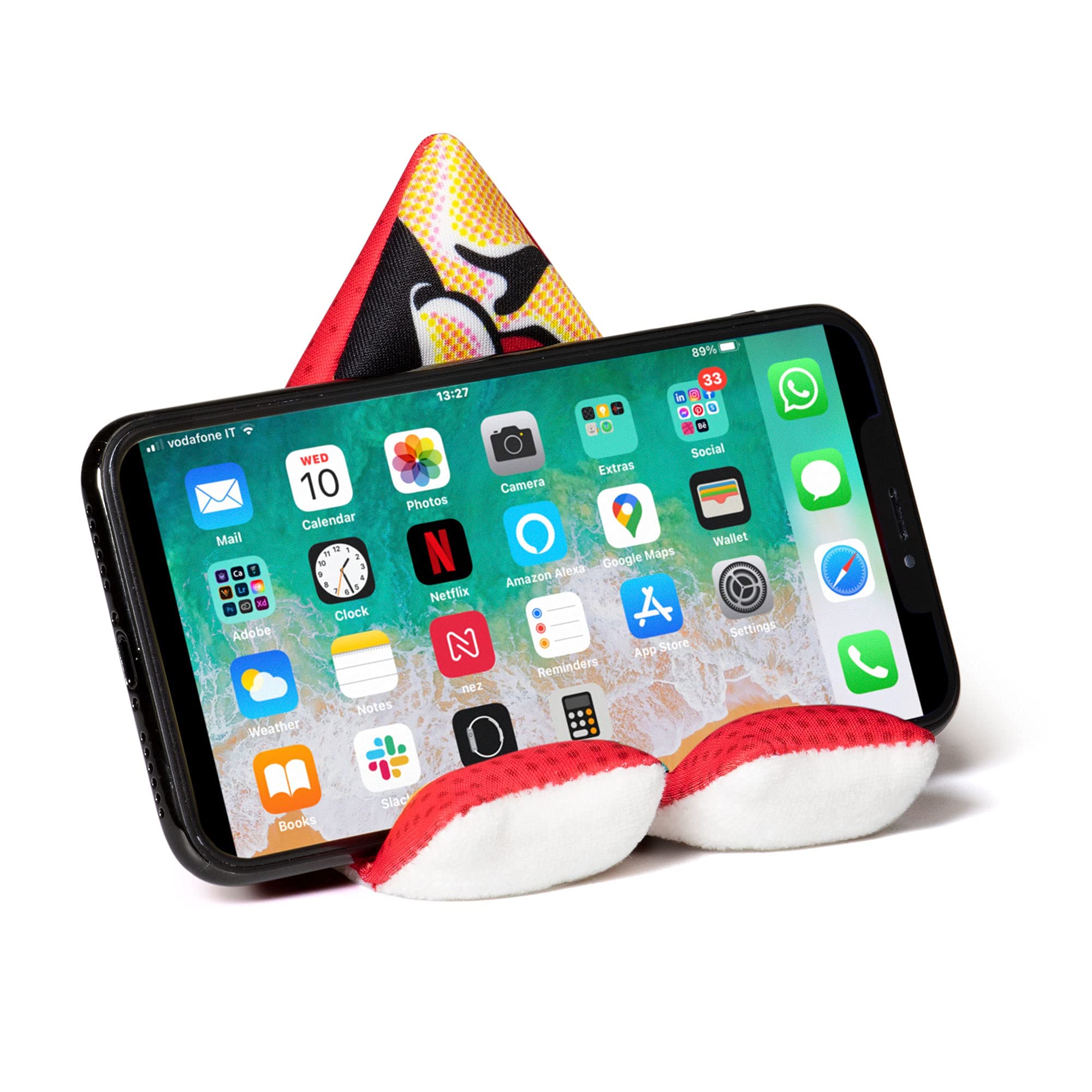 Gifts For Readers & Writers Plusheez Mobile Phone Holder | 2In1 Phone Stand With Micro Fibre Wipe | Screen Cleaner | Phone Stand