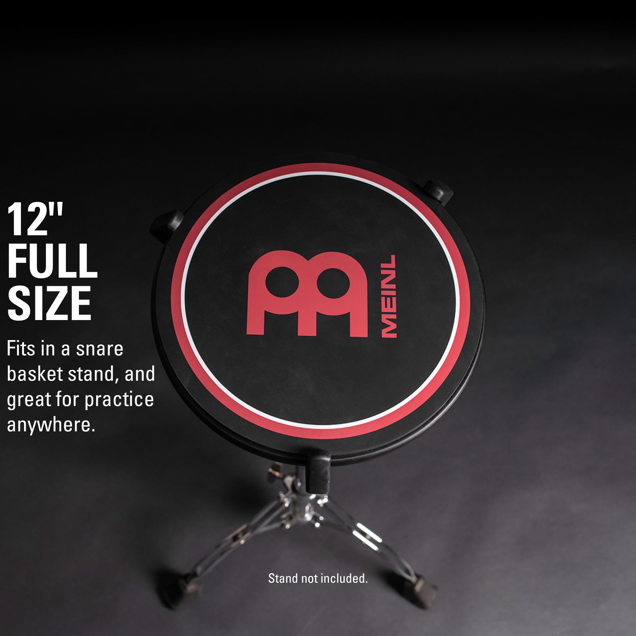Meinl Cymbals 12'' Drum Practice Pad, Silicone   Medium Rebound And Controlled Volume For Speed, Power And Precision, Classic Lo