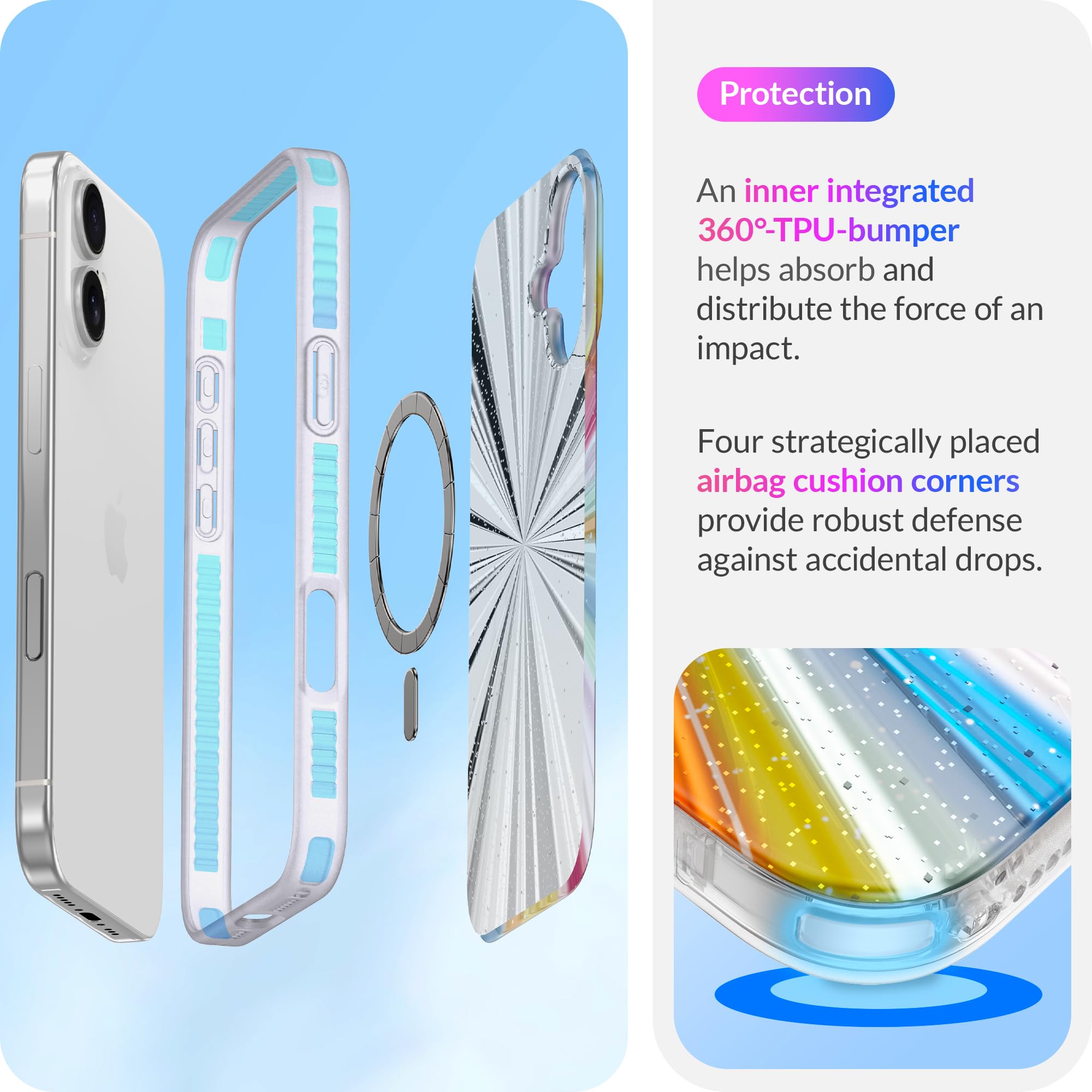 Lonli Hue   For Iphone 16 Plus Case [Compatible With Magsafe]   Cosmic Portal Phone Case   [360 Shock Absorbent Bumper]   Cute,