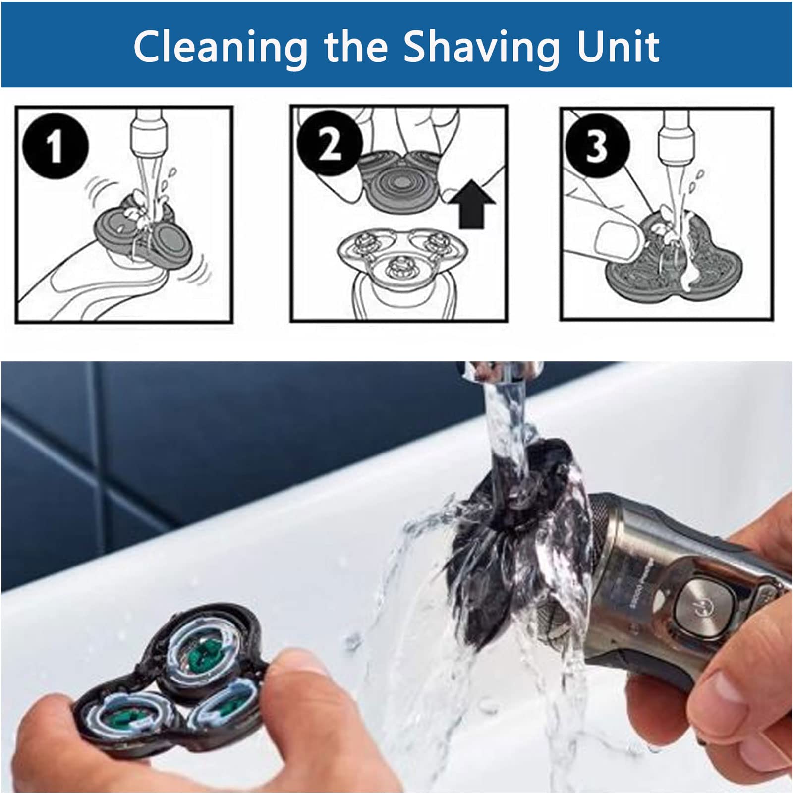 Gleway Sh60/72 Replacement Heads Compatible With Philips Series 6000 Razor Shavers Sh60 Shaver Replacement Blades Skin Protect S