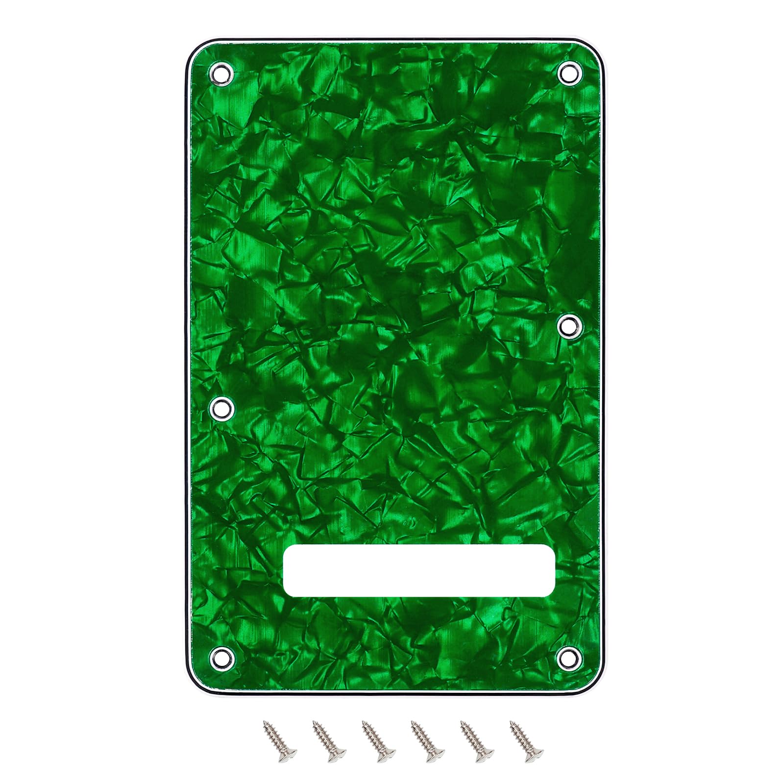 Banworks 4 Ply Electric Guitar Backplate 6-Hole Trem Tremolo Cover for USA/Mexican Fender Standard Strat ST JT/HGB-01 Green Pear