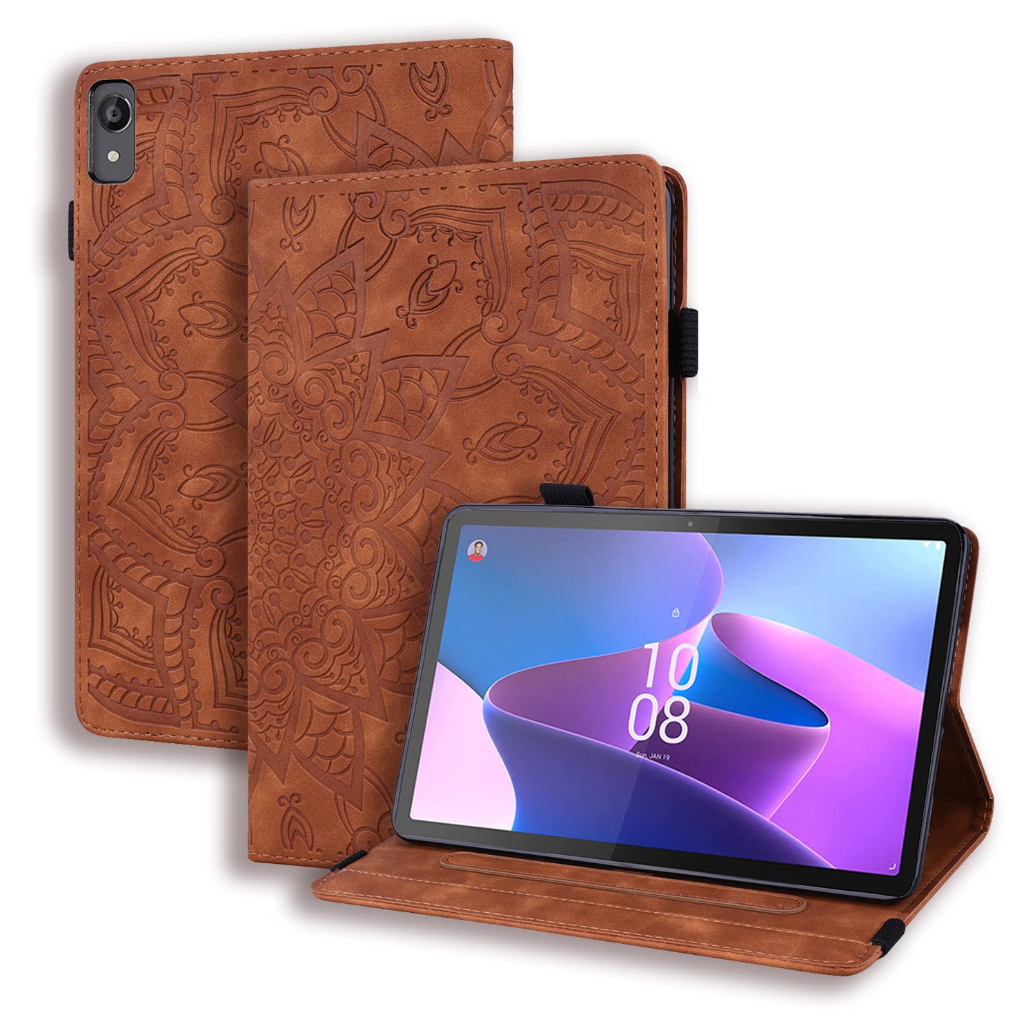 Tipoyoroo For Lenovo Tab P11 2Nd Gen/Xiaoxin Pad Plus 2023 11.5'' Tb350Fu/Tb350Xu Pu Leather Folio Stand Cover Shell With Card P