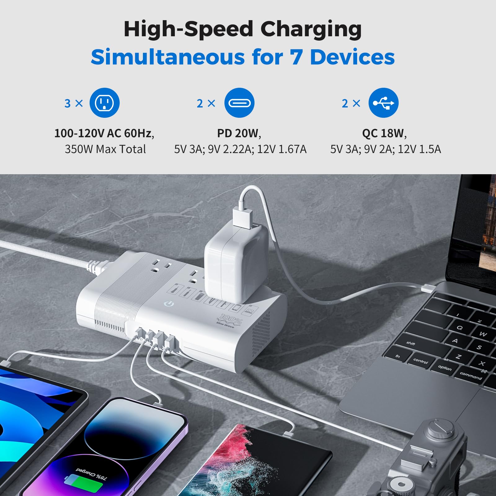 [Game Changer] Doace 500W Max 220V To 110V Converter, 50Hz To 60Hz Voltage Converter For European Travel, 100% Pure Sine Wave Po