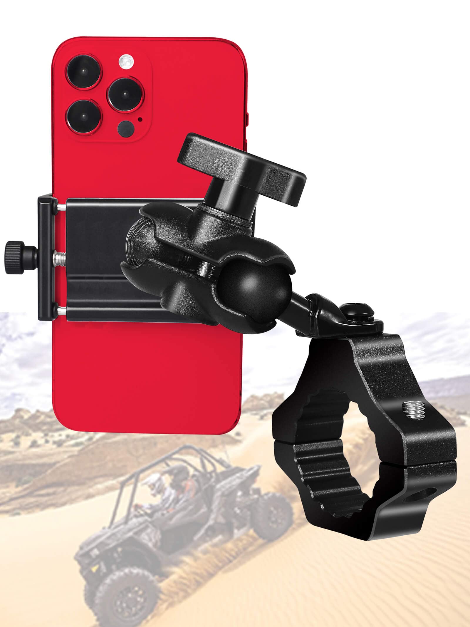 Zidiyoruo Utv Phone Holder, Sxs Phone Holder Mount On 1.75'' 2'' Roll Cage Bar, Fits 4.7'' 7.8'' Smart Devices. Stable And Stron