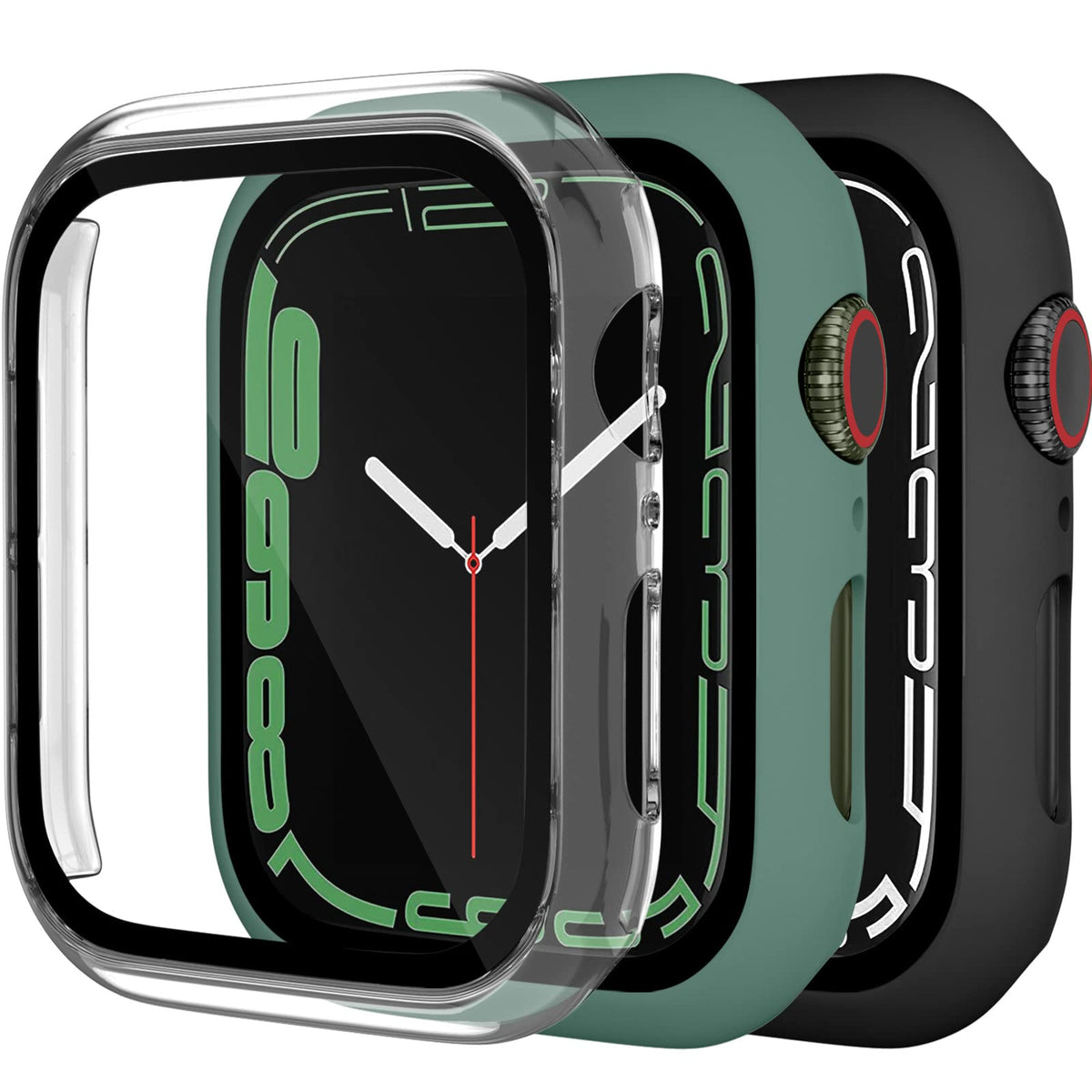 Charlam Compatible With Apple Watch Screen Protector Case 45Mm Series 9 8 7 Iwatch Cover, 3 Pack Hard Pc Bumper Cases Full Cover