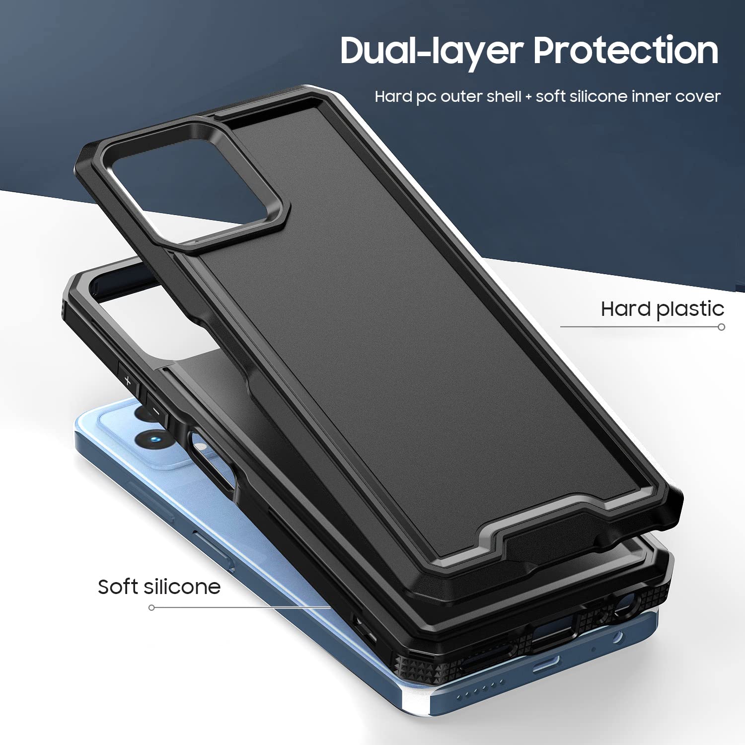 Lekevo For Revvl 6 5G / Revvl 6X 5G Phone Case, With Screen Protector, Heavy Duty Dual Layer Phone Case, Military Grade Drop Pro