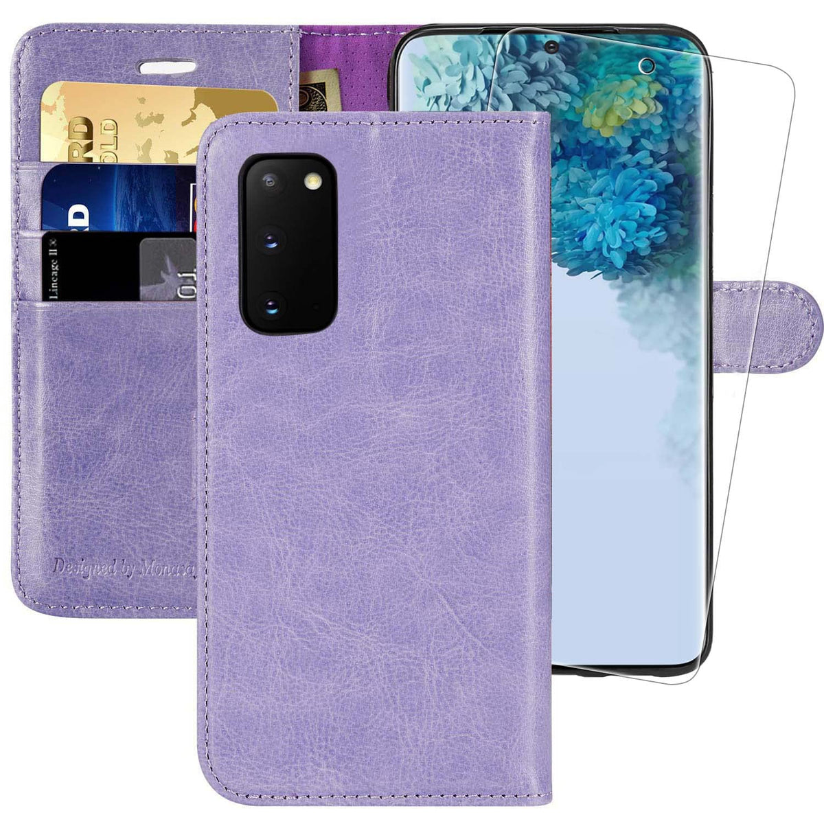 Monasay Galaxy S20 Fe 5G Wallet Case, 6.5 Inch [Screen Protector Included][Rfid Blocking] Flip Folio Leather Cell Phone Cover Wi