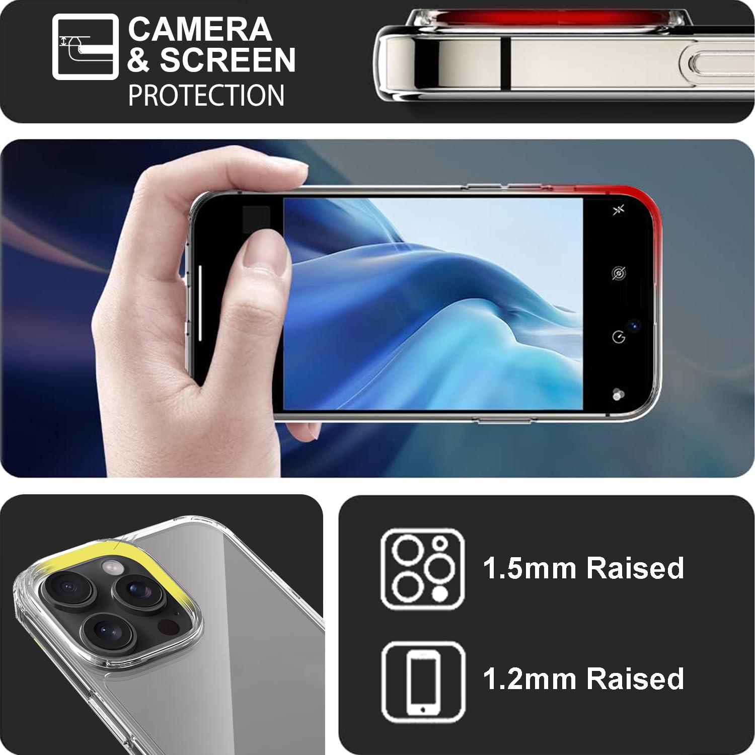 Tenoc Phone Case Compatible With Iphone 16 Pro, Clear Case Shockproof Protective Bumper Slim Cover For 6.3 Inch