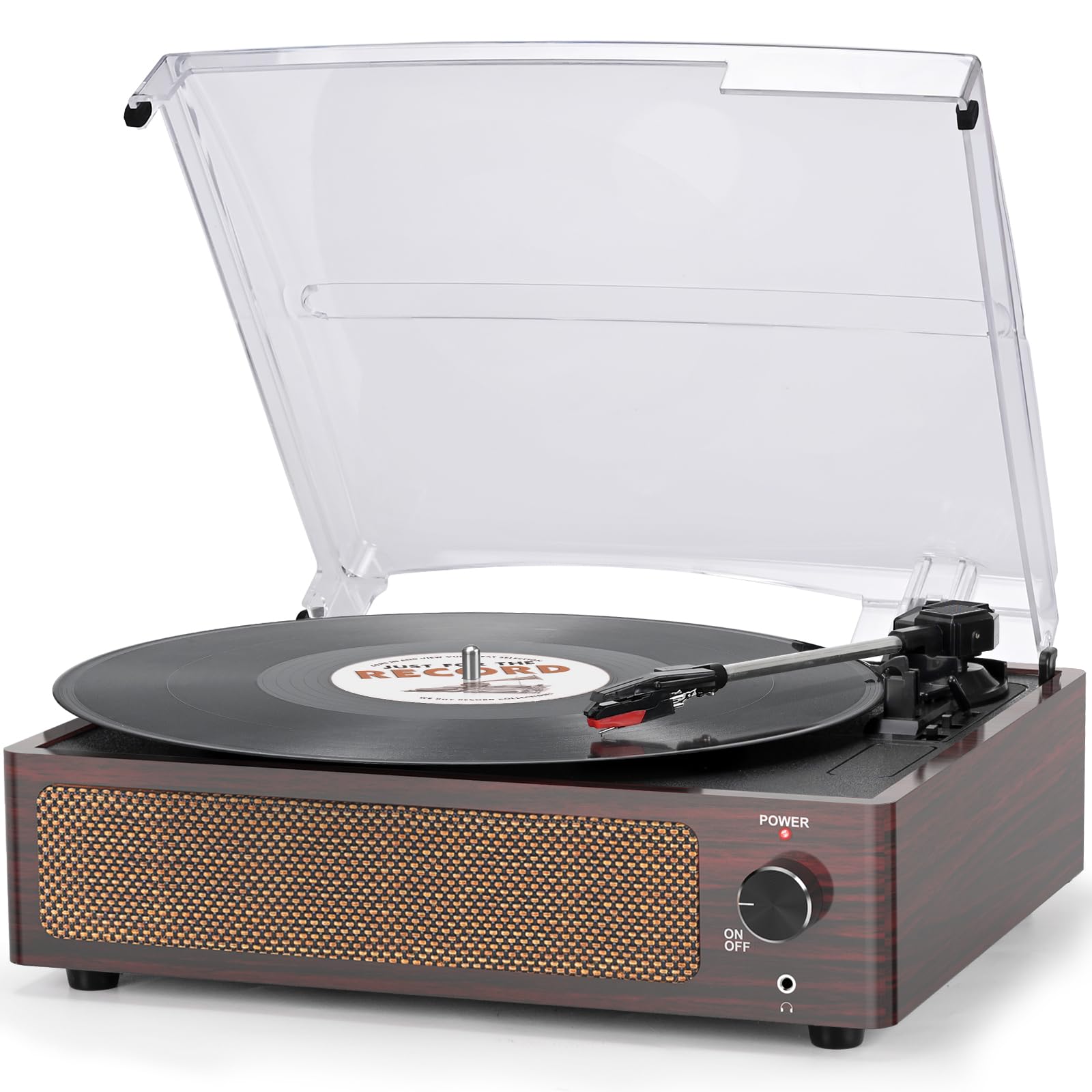 Seasonlife Vintage Record Player With Speakers Turntable For Vinyl Records Belt Driven Turntable 3 Speed 3 Size Wireless Playbac