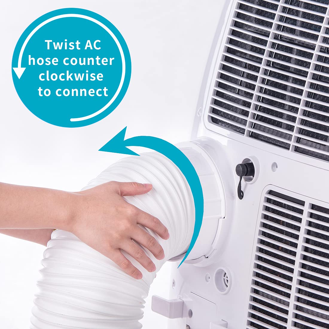 80'' Length 5.9 Inch Diameter Portable Air Conditioner Hose, Ac Exhaust Hose Anti Clockwise Thread Air Conditioner Parts Compati