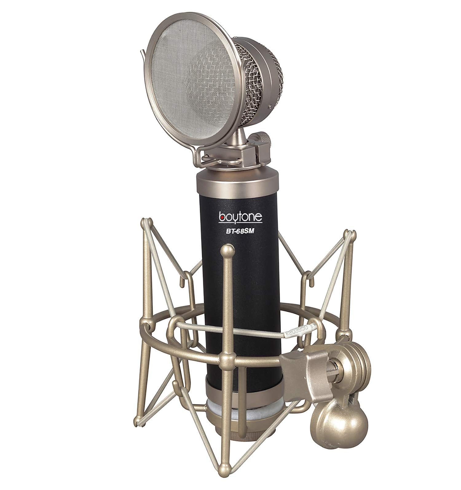 Boytone, Professional Studio Recording Podcast Condenser, Metal Shock Mount, Anti Wind Cap (Bt 68Sm)