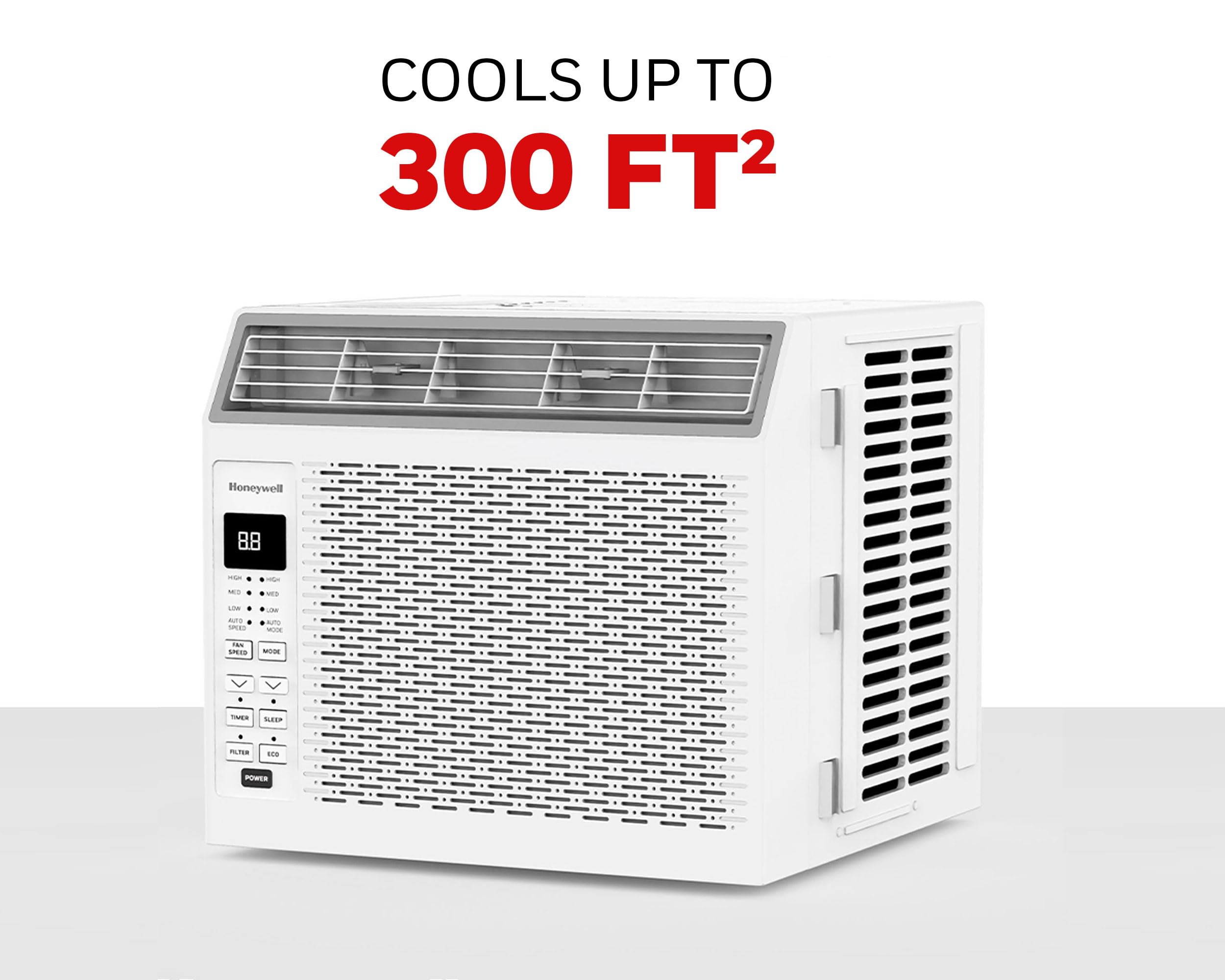 Honeywell 6,000 Btu Digital Window Air Conditioner, Remote, 4 Modes, Eco, 250 Sq Ft Coverage