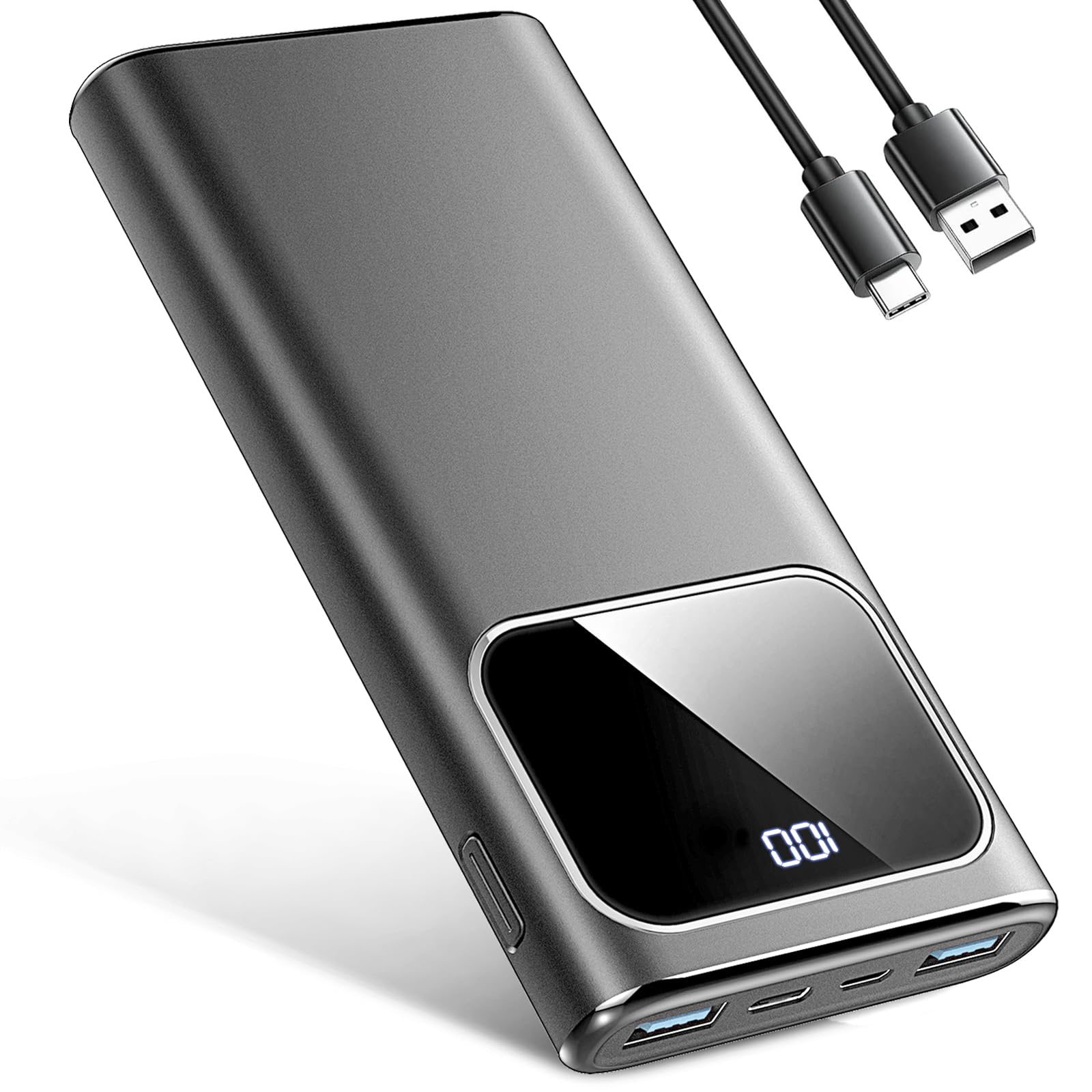 Rolosar Portable Charger, 10000Mah Power Bank With Pd15W Fast Charging, 4 Outputs 3 Inputs With Built In Typec, Usba Battery Pac