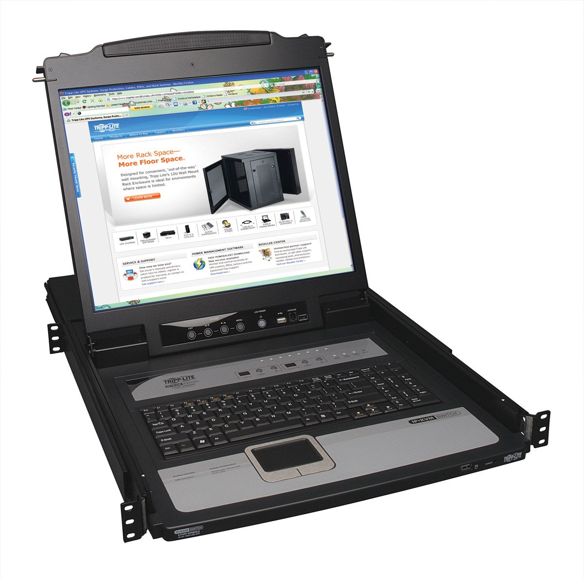 8Port 1U RackMount Console KVM Switch with 19in. LCD and IP Remote Access (B020U0819IP)