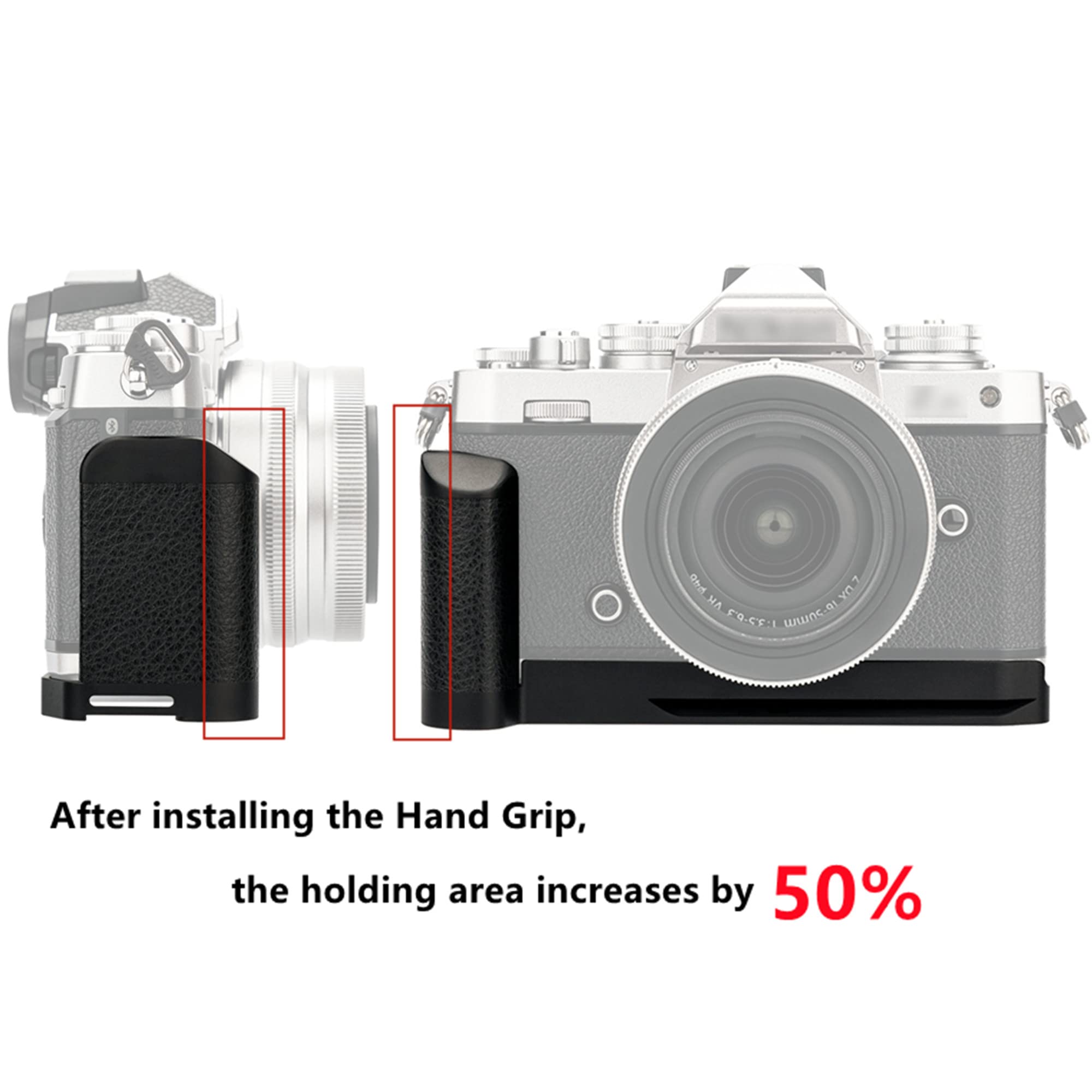 Jjc Solid Metal Hand Grip Secure Quick Release Plate L Bracket Holder For Nikon Zfc Z Fc Camera Replaces Nikon Z Fc Gr1 Hand Gri