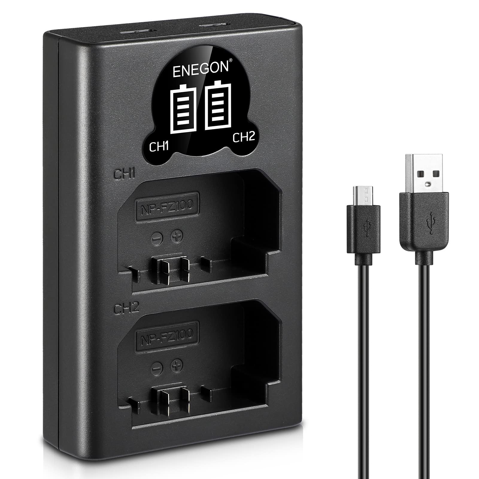 Enegon Np Fz100 Led Usb Charger For Sony Np Fz100 Battery, Fully Compatible With Sony Alpha 9/Alpha 9R/Alpha 9S, Sony A9/A9R Son