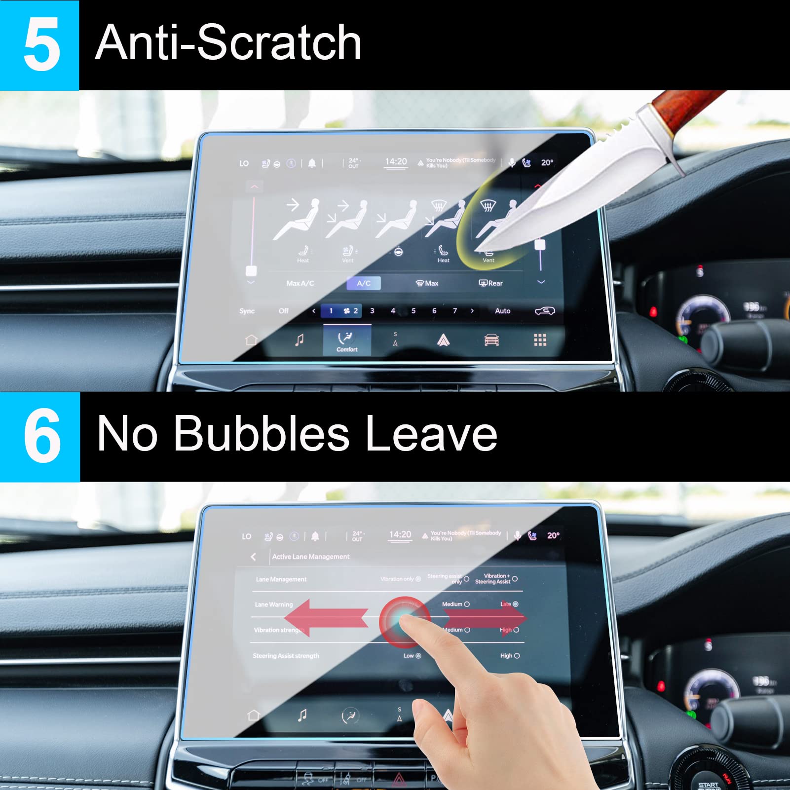 Ttcr Ii Compatible With Jeep Compass Screen Protector 2022 2023, Tempered Glass Protective Film For 2022 2023 Compass Touchscreen 10.1 Inch, For Compass Red Edition/High Altitude/Latitude Lux/Limited/Traihawk