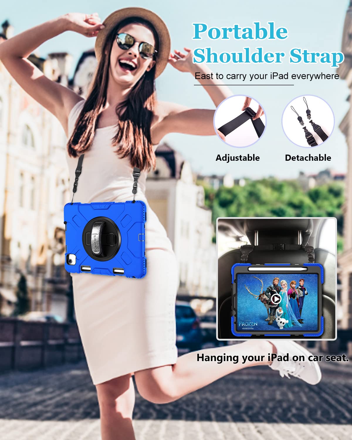 Case For Ipad Air 5Th/ 4Th Generation (2022/2020): Cover For Ipad Air 10.9 Inch With Screen Protector  Stand  Handle  Shoulder S