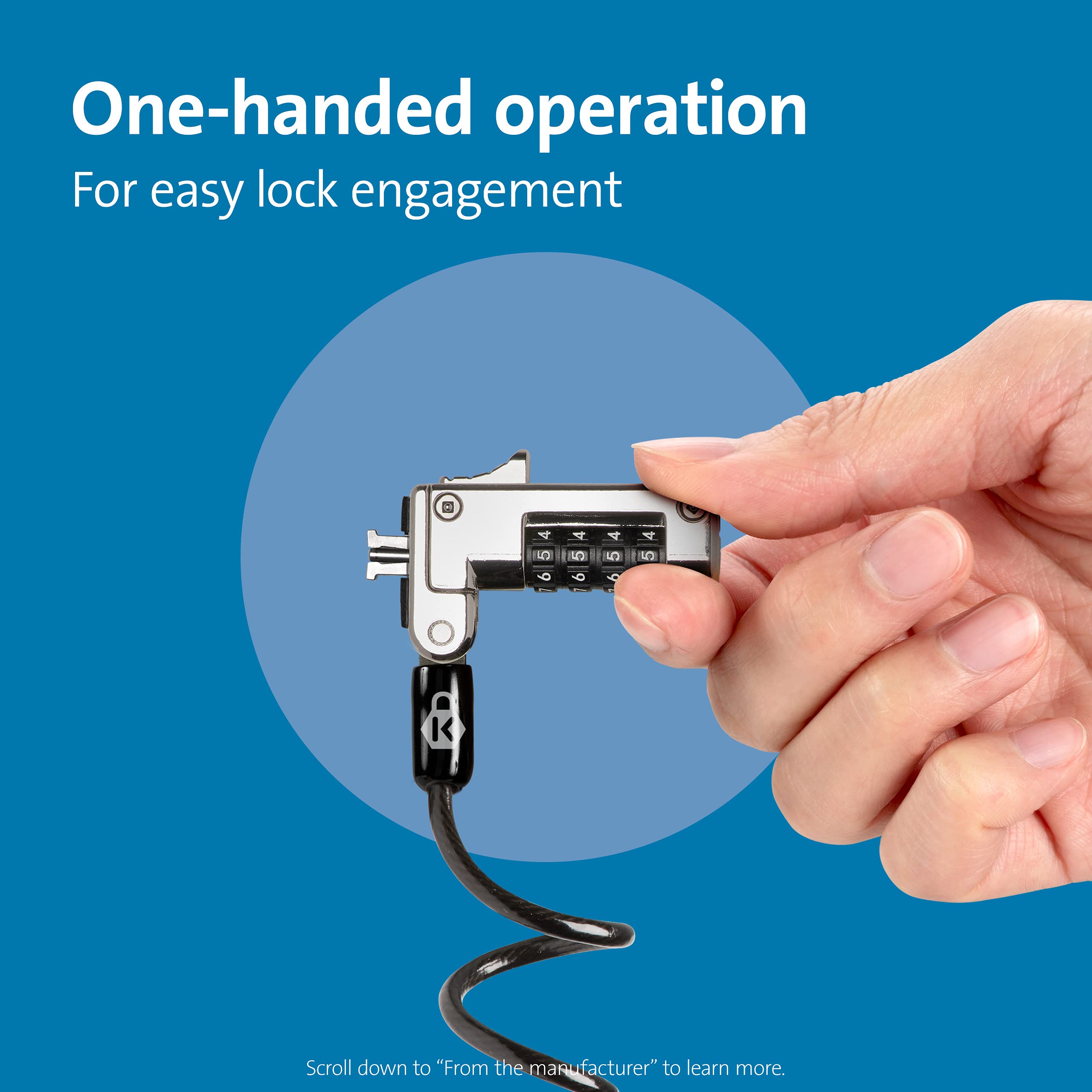 Kensington Slim Nanosaver Portable Combination Lock For Nano Slot (K60627Ww)