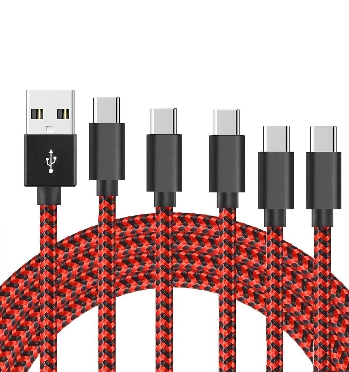 Fwclo Usb A To Type C Cable, 5Pack, 3/3/6/6/10Ft For 2021 & Newer Kindle Paperwhite, Signature Ed, Paperwhite Kids 11Th Gen & Ne