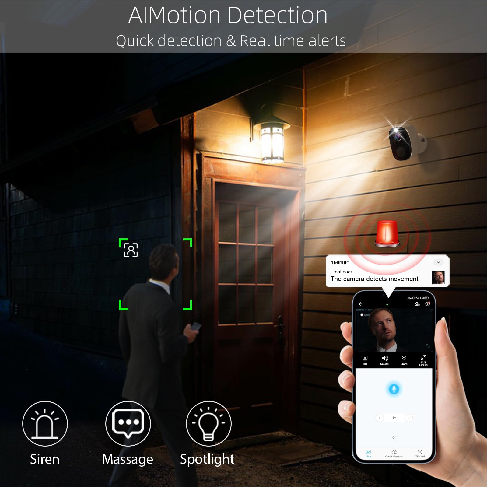 2Pcs 2K Security Camera Wireless Outdoor, Surveillance Indoor Home Camera, Battery Powered Wifi Security Cameras With Color Nigh