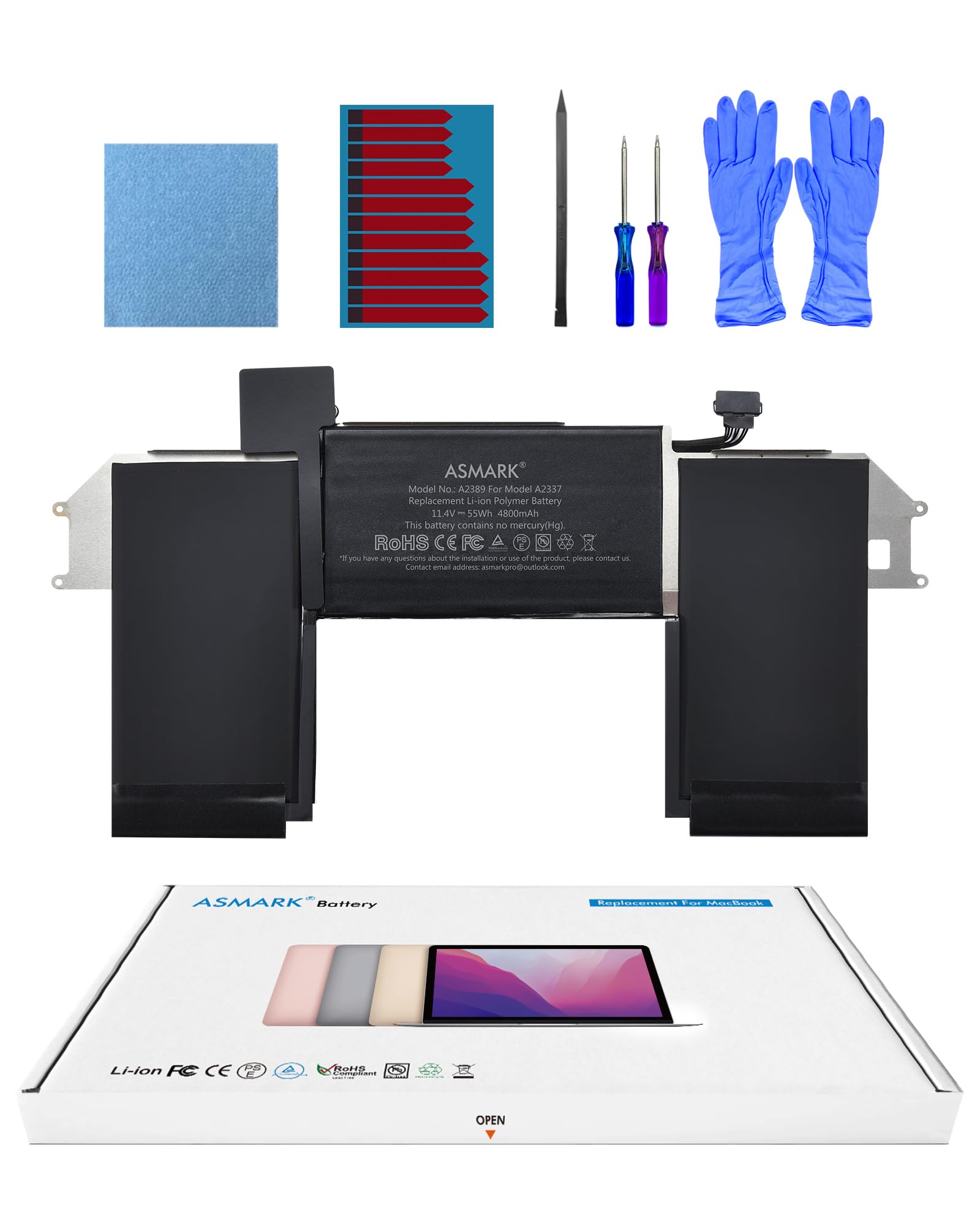 Asmark Battery Replacement For Macbook Air A2337(2020 M1) 13 Inch A2389 Battery