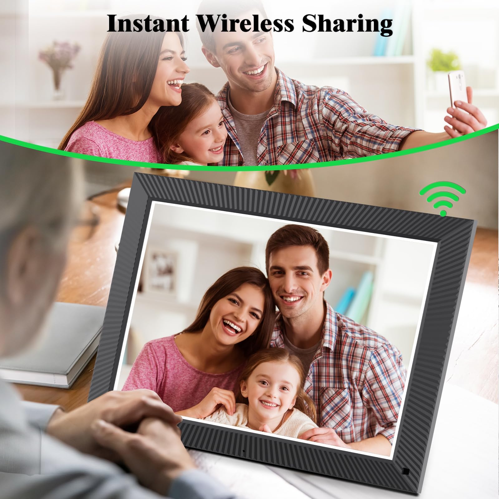 Large Digital Picture Frame 16.2 Inch Digital Photo Frame   32Gb Wireless Digital Frame With Touchscreen, Auto Rotate, Wall Moun