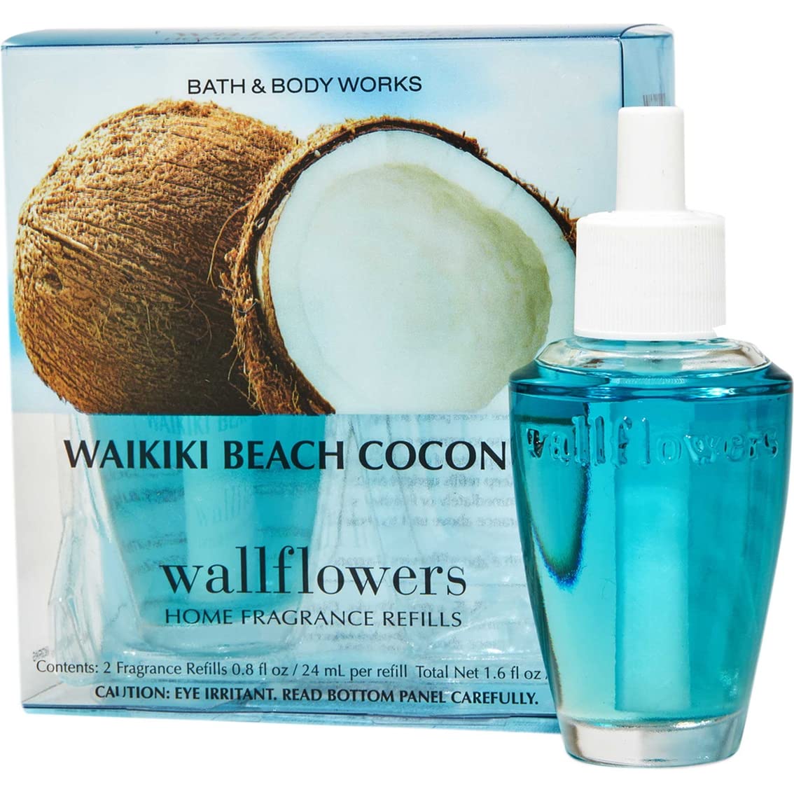 Bath And Body Works New Look! Waikiki Beach Coconut Wallflowers 2 Pack Refills
