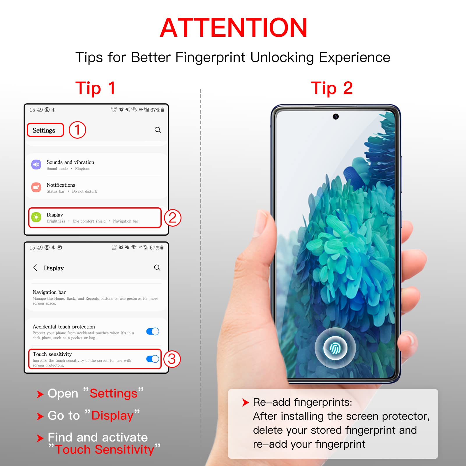 Jetech Screen Protector For Samsung Galaxy S20 Fe 6.5-Inch With Camera Lens Protector, Tempered Glass Film, Fingerprint Id Compa