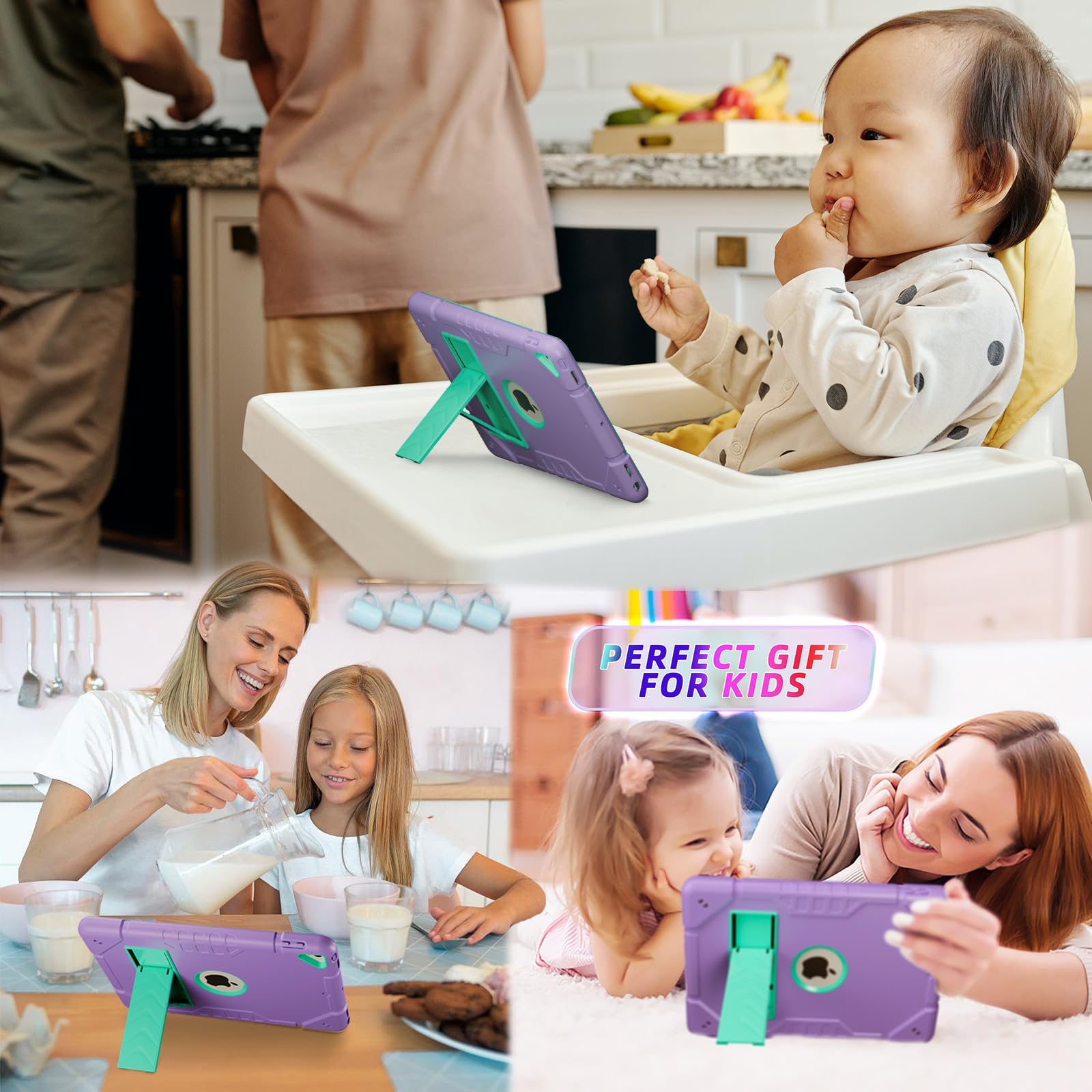 Kepaitok Case For Ipad 9Th/ 8Th/ 7Th Generation 10.2 Inch (2021/2020/2019),Cases With 2 Angles Kickstand Built In Stand For Kids