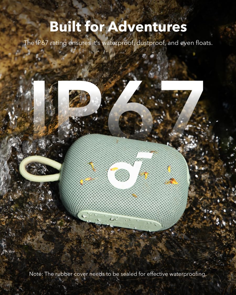 Soundcore Select 4 Go Bluetooth Shower Speaker By Anker, Ip67 Waterproof/Dustproof, Portable Wireless Speaker, 20H Playtime, Flo