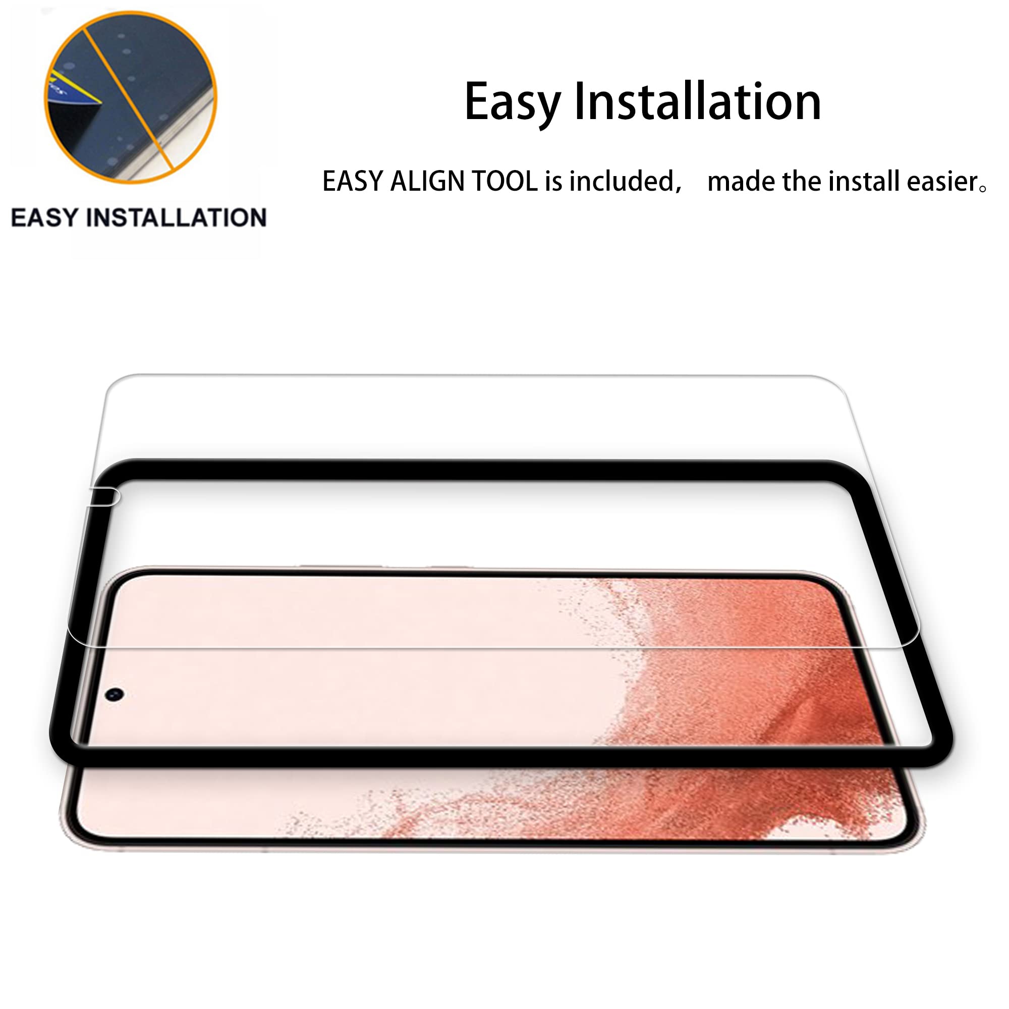 Hkkais Easy Alignment Frame Designed For Samsung Galaxy S21 5G Tempered Glass Screen Protector 2 Pack Camera Lens Protector Film