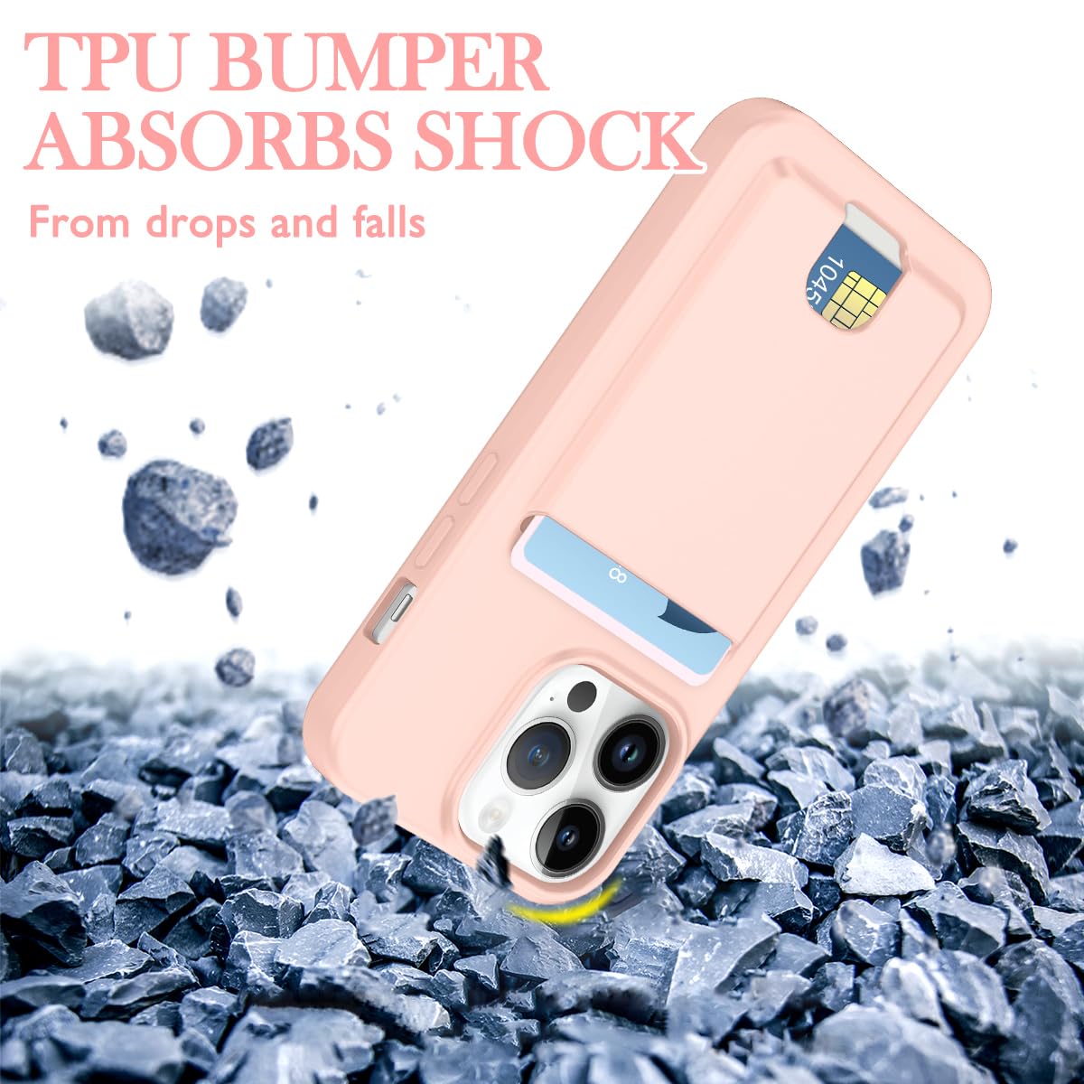 Petocase For Iphone 14 Pro Wallet Case Card Holder Slot Ultra Slim Fit Flexible Tpu Gel Rubber Soft Skin Silicone Protective Pho