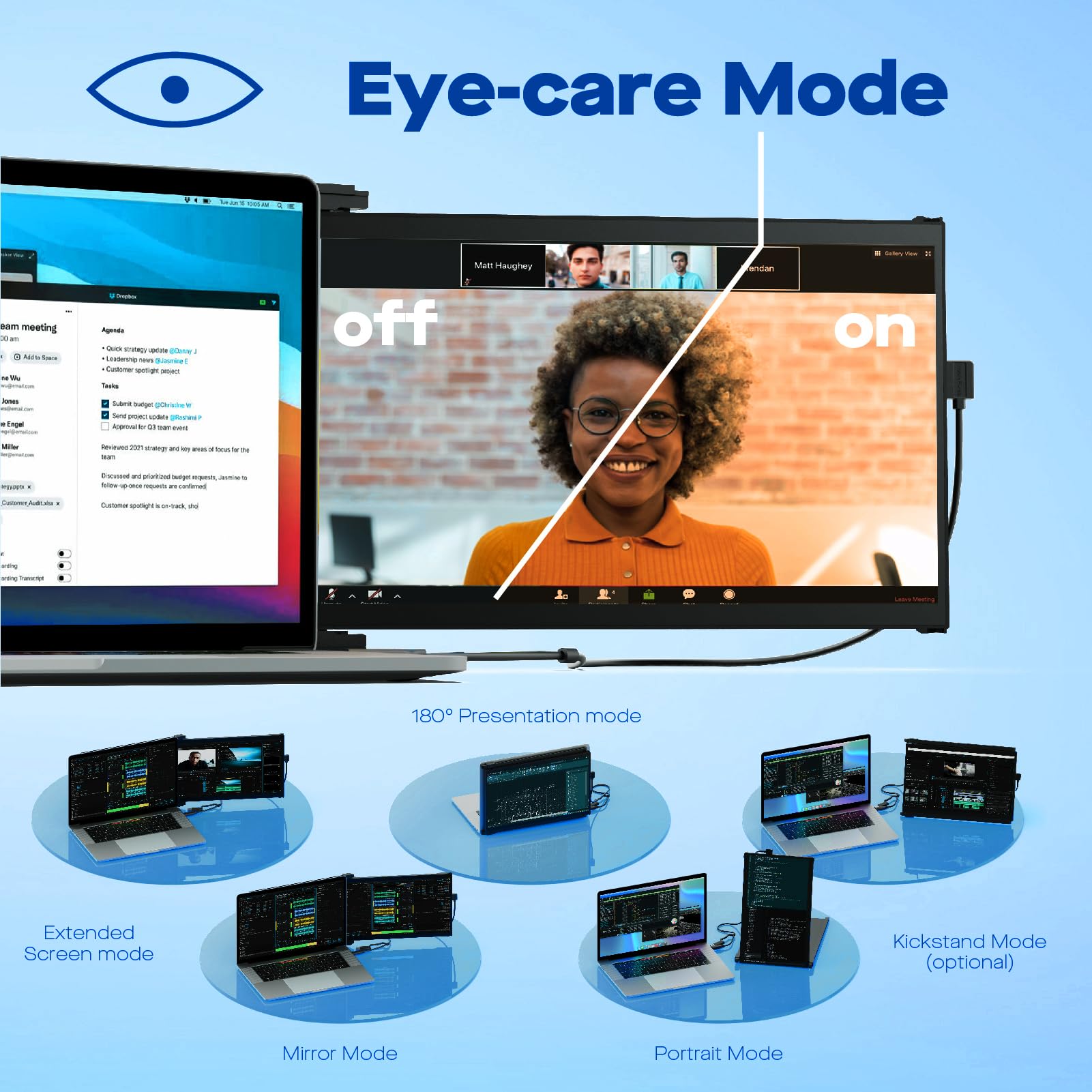 New Mobile Pixels Duex Max Ds Portable Monitor, 14.1 Fhd 1080P Ips Ultra Slim Laptop Screen Extender, Usb A/Usb C/Hdmi Plug And