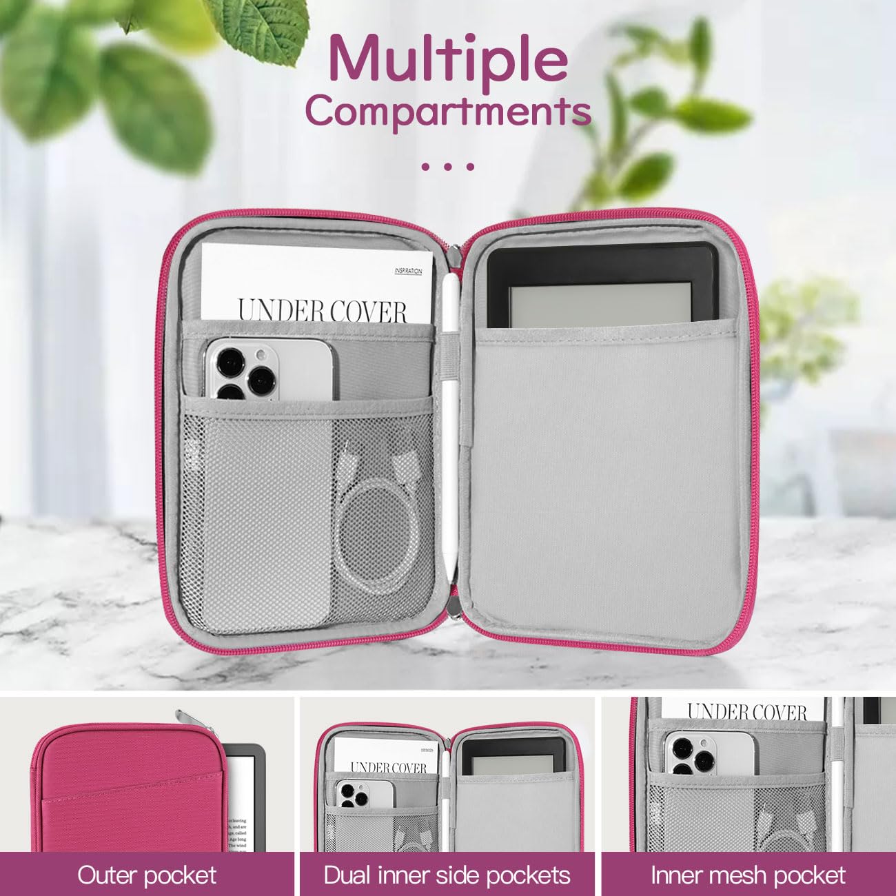 Vinabilia Rose Pink 6 7 Inch E Reader Cover   Protective Sleeve Bag For Kindle 11Th Gen 2022, Paperwhite 11Th/10Th Gen 2021/2018