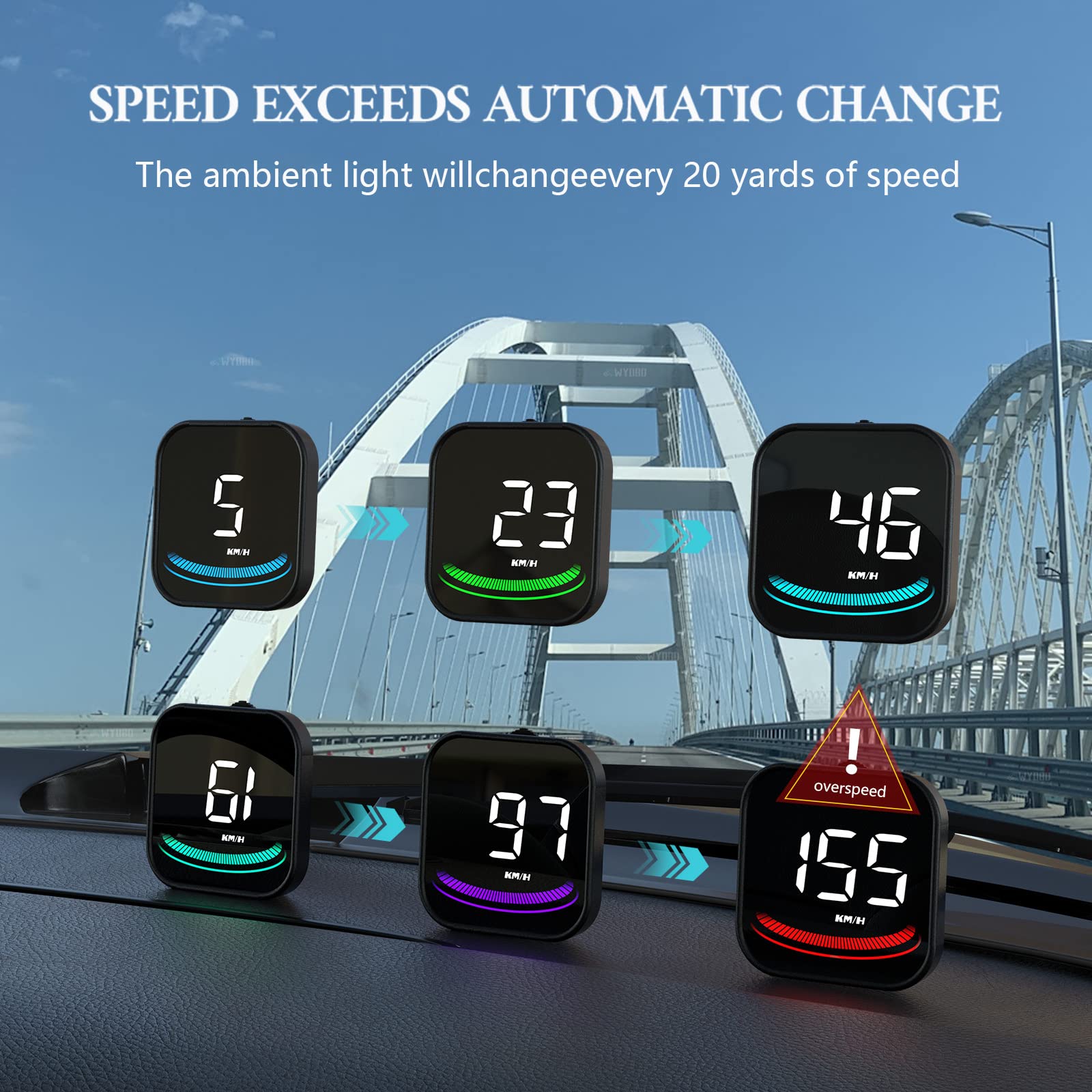 Wiiyii Gps Speedometer For Car G4, Universal Heads Up Display For Car, Colorful Display Car Hud For All Cars (G4)