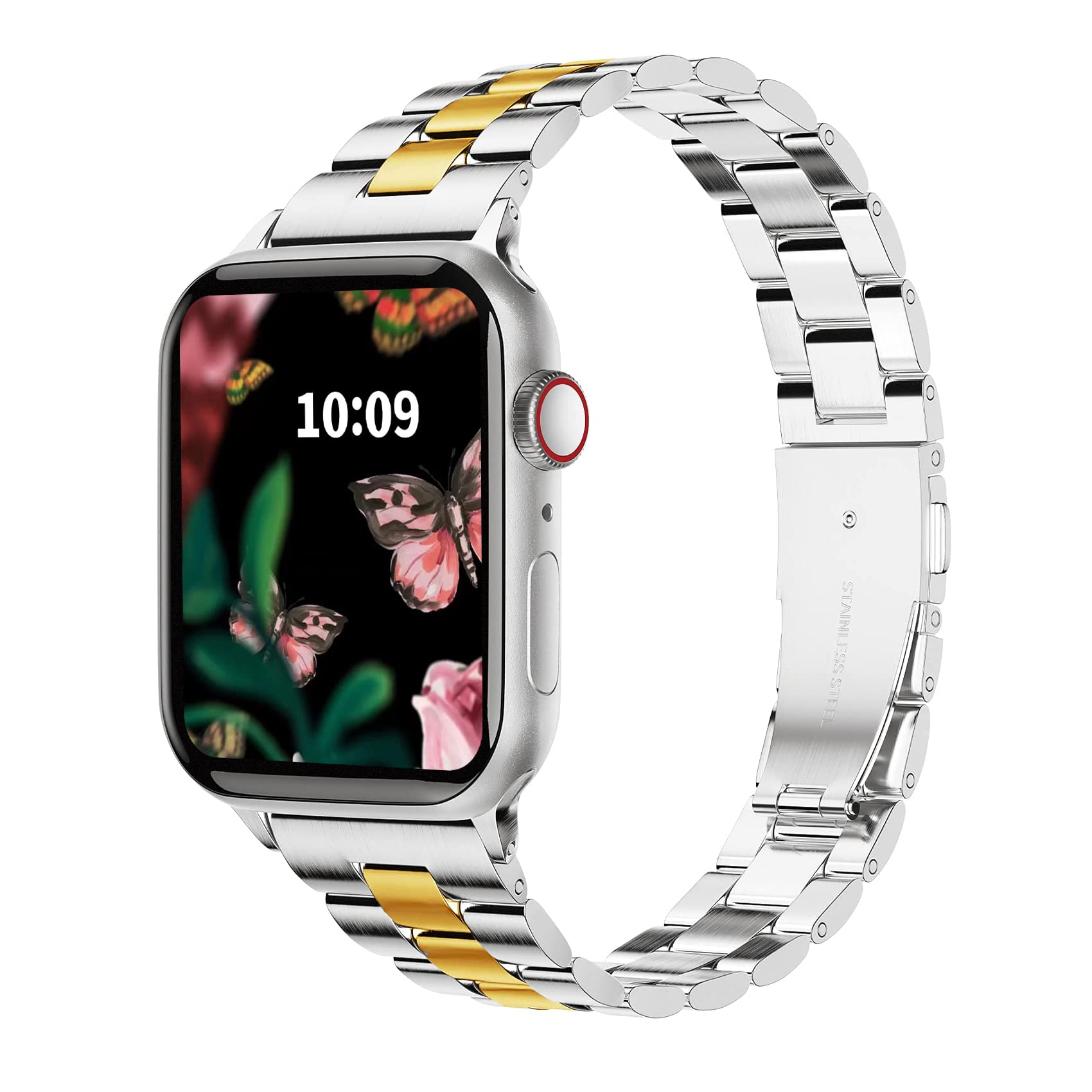 Fitlink Elegant Stainless Steel Apple Watch Band For Apple Watch 42Mm 44Mm 45Mm 49Mm, Iwatch Band For Iwatch Series 9 Apple Watc