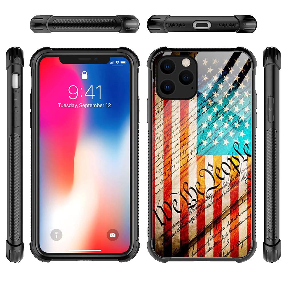 Iphone 13 Pro Max Case,Us Constitution Overtop American Flag Iphone 13 Pro Max Cases For Men Boy,Drop Protection Cool Pattern Wi