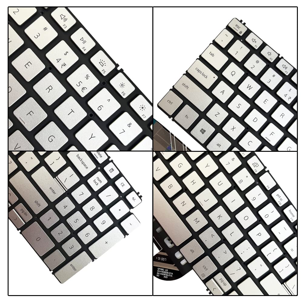Zahara Laptop Silver Backlit Us Layout For Keyboard For Dell Inspiron 15 3501 3502 3505 5501 5502 5508 5584 5590 5593 5594 5598,