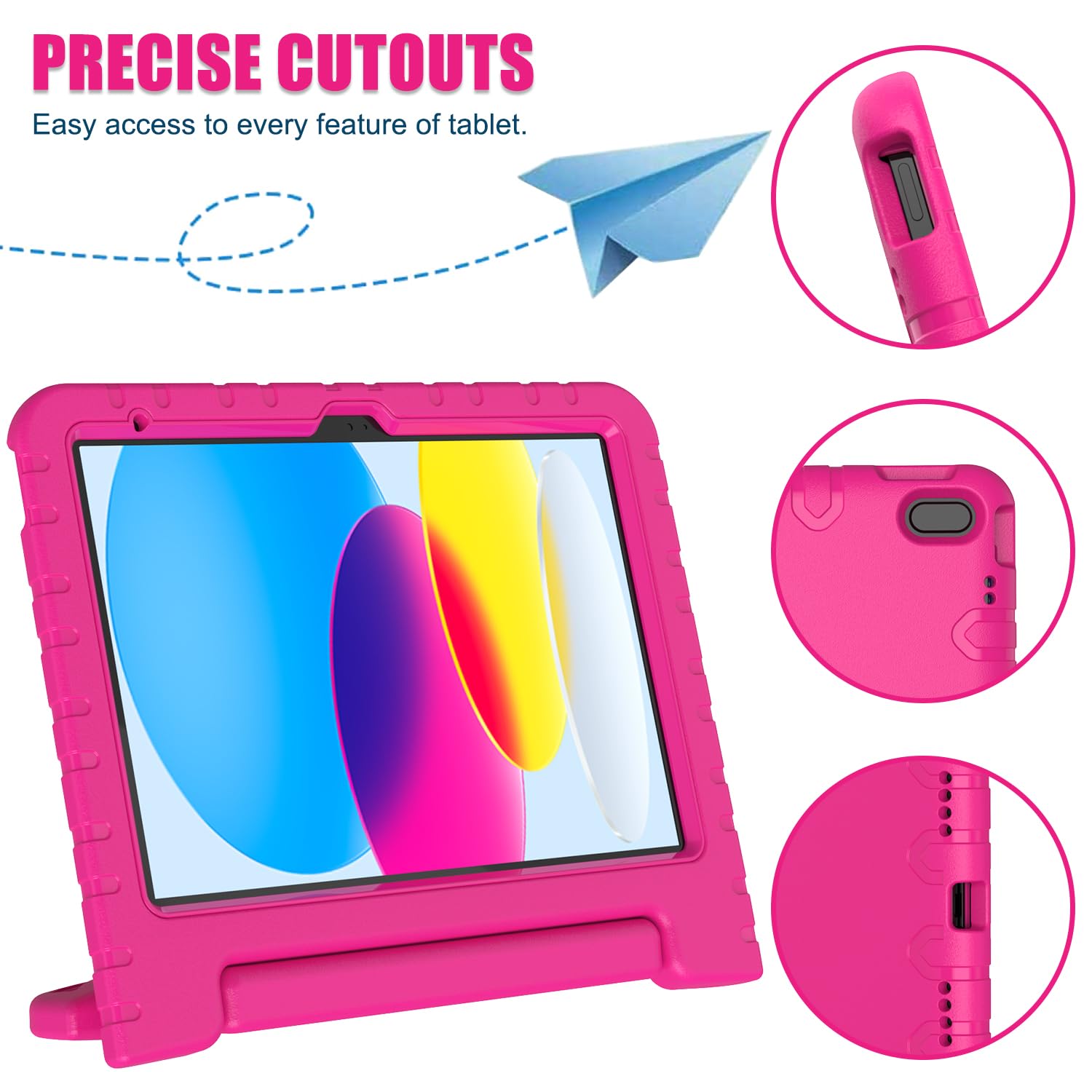 Avawo Ipad 10Th Generation Kids Case 2022, New Ipad 10.9 Inch Case, Shockproof, Portable Handle Stand Protective Kids Cover With