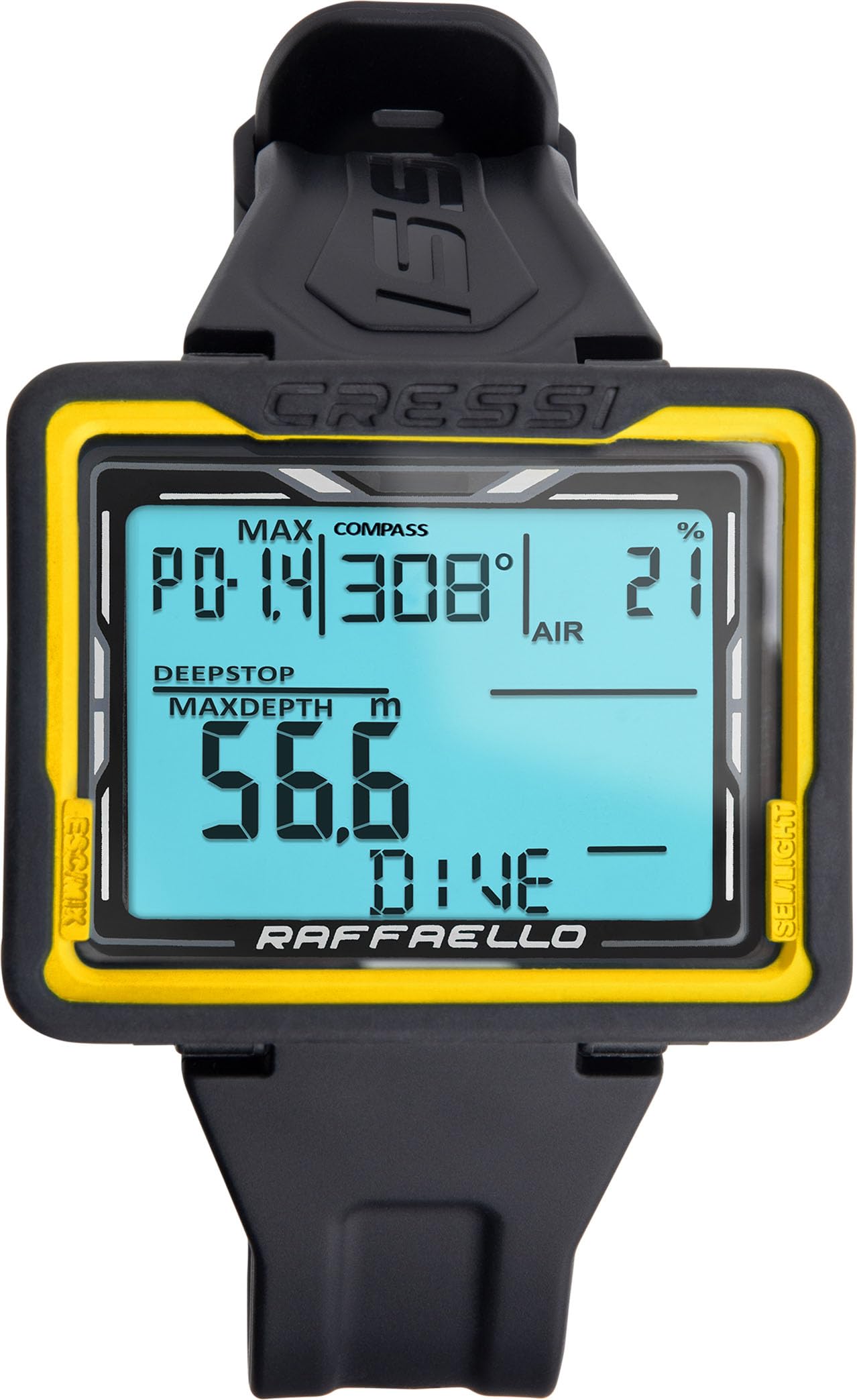 CRESSI Raffaello Wrist Computers, Black/Yellow