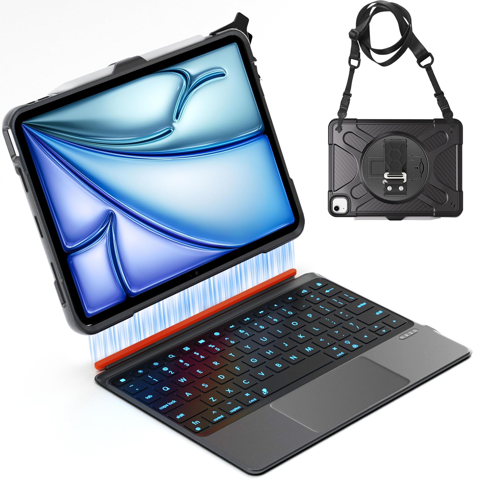 Junfire iPad Air 11inch Case with Detachable Keyboard M4/M3/M2