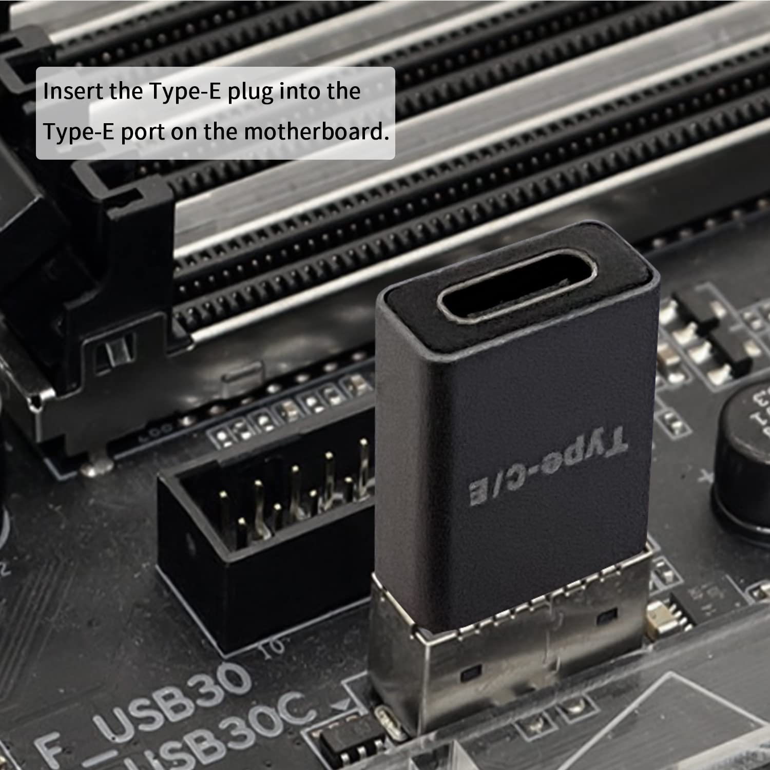 Duttek Usb C Front Panel Adapter, 10Gbps Type E To Usb C Adapter Converter, High Speed 3.1 Usb Type E Male To Usb3.1 Type C Fema