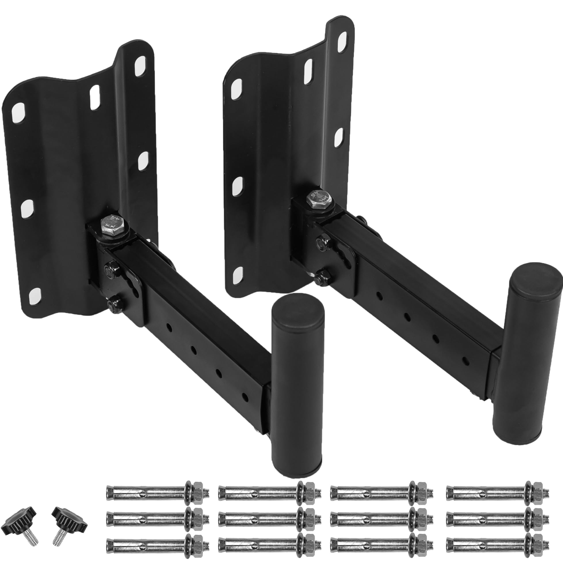 Nbguigdstr Heavy Duty Speaker Mounts - Support up to 110lbs, Adjustable PA Speaker Brackets, Swivel & Tilt, 2 Packs Black
